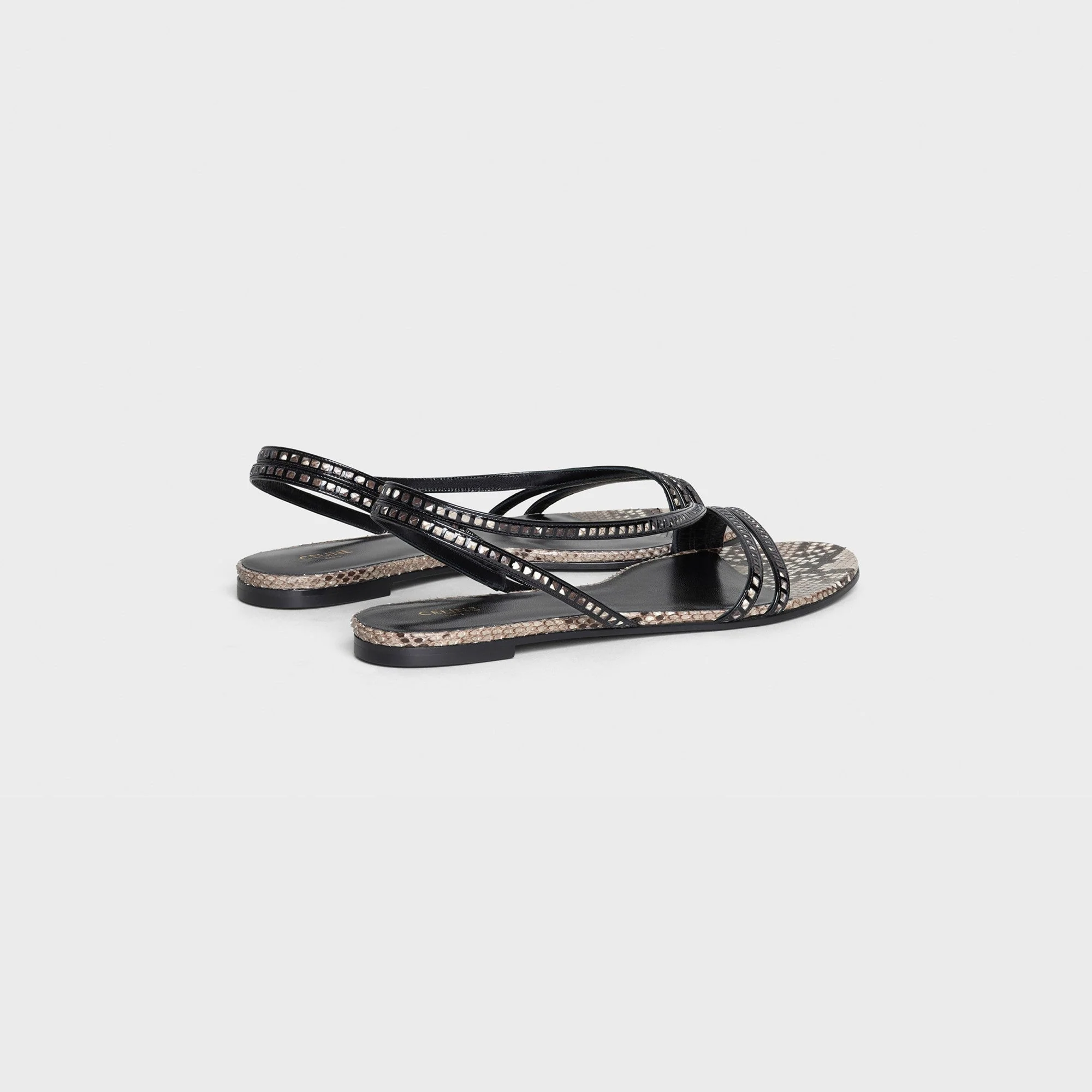 Square Cut Straps Sandal 05 - Black/Natural - Image 3
