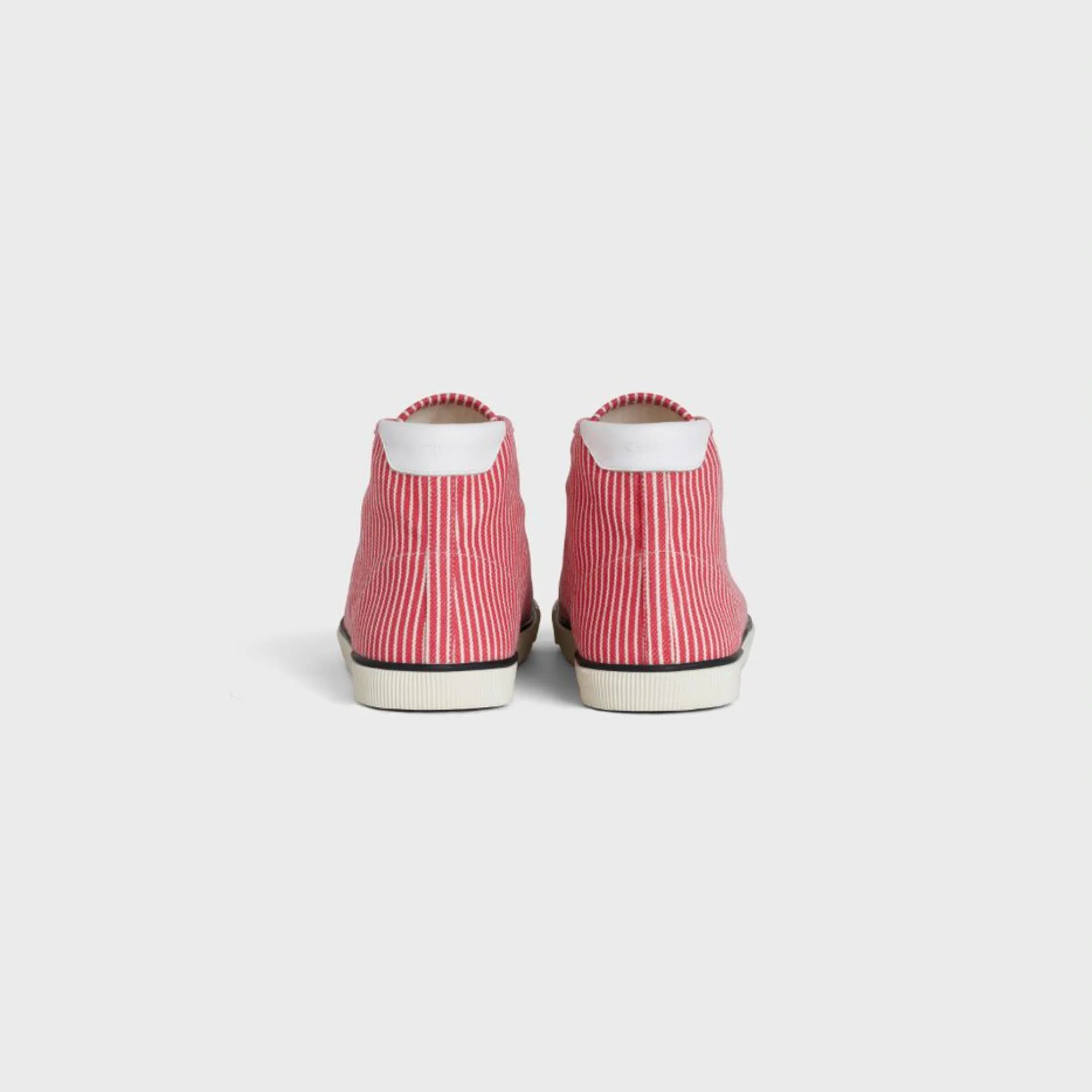 Mid Lace Up Sneaker W/Toe Cap - White/Red - Image 5