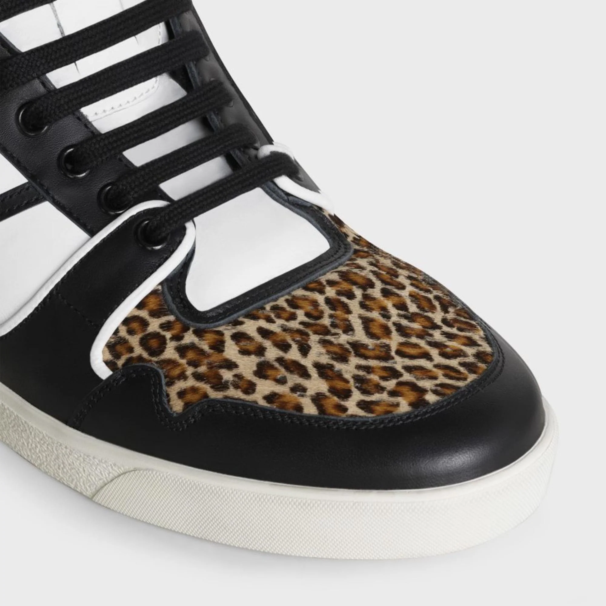 Mid Lace Up Sneaker - Black/White/Brown - Image 3