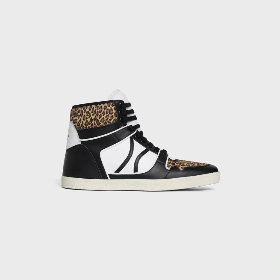Mid Lace Up Sneaker - Black/White/Brown