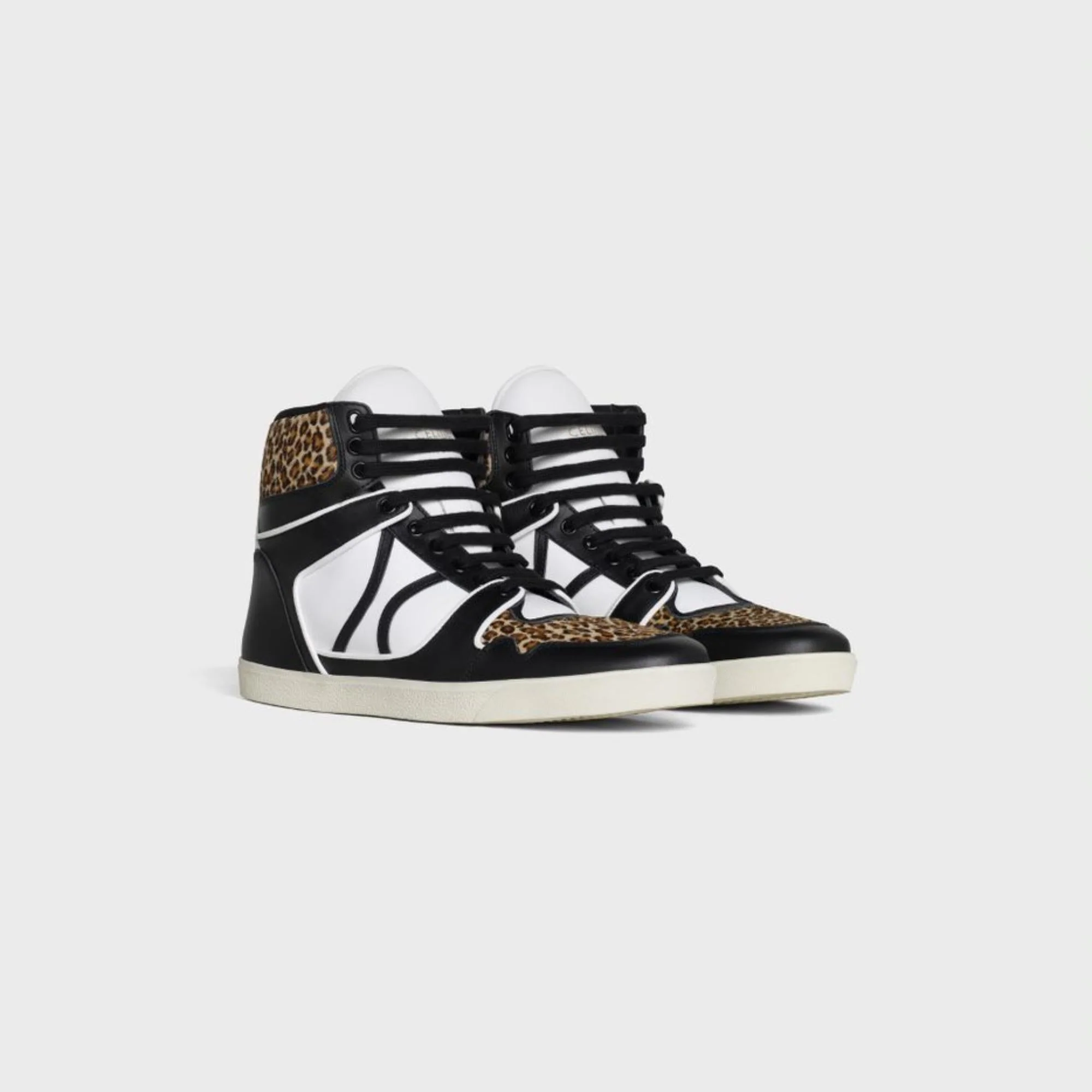 Mid Lace Up Sneaker - Black/White/Brown - Image 2