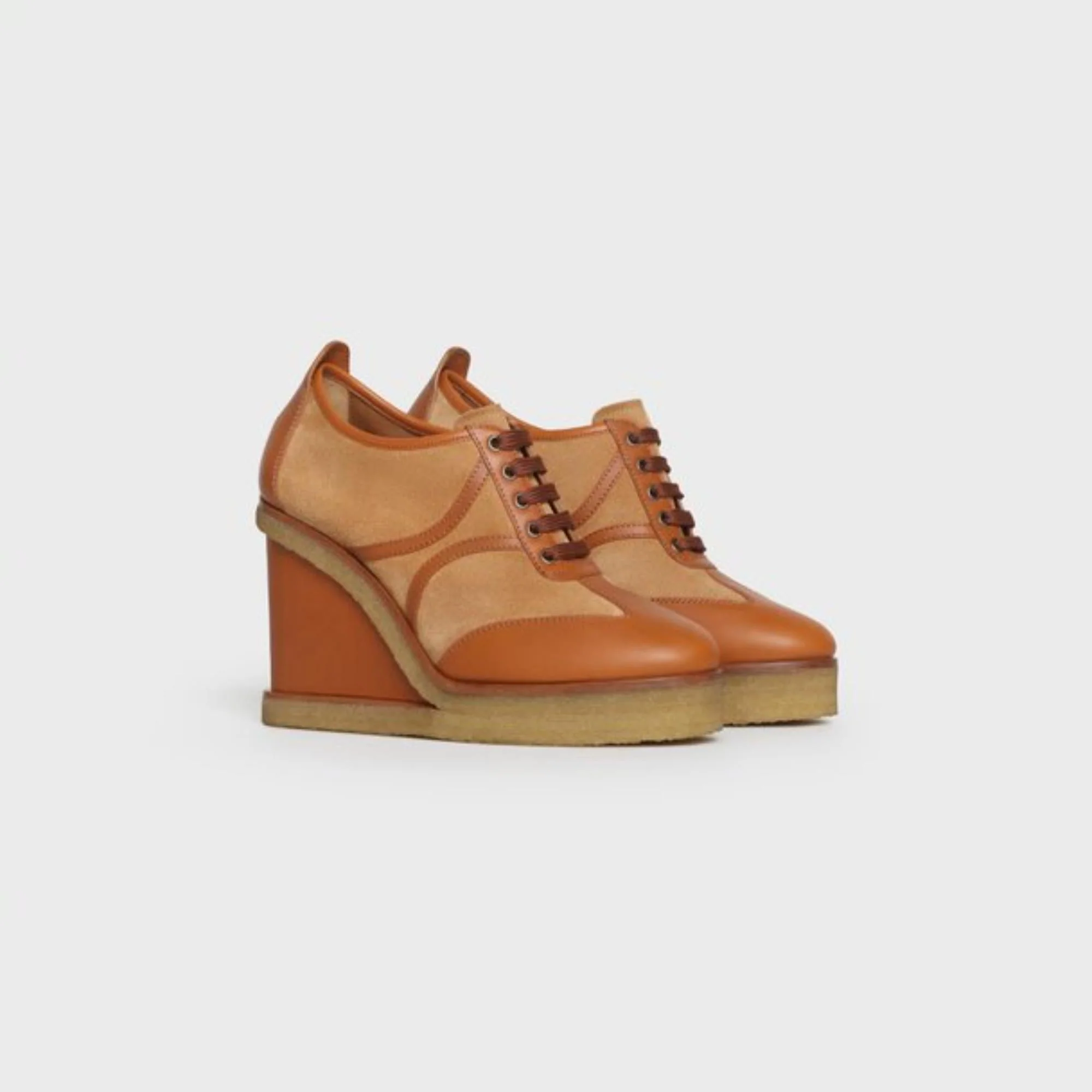Wedge Lace Up 80 - Tan/Earth - Image 4