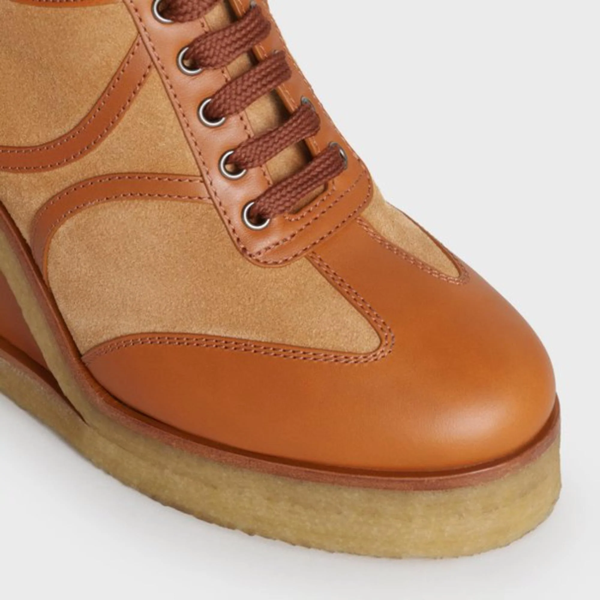 Wedge Lace Up 80 - Tan/Earth - Image 4