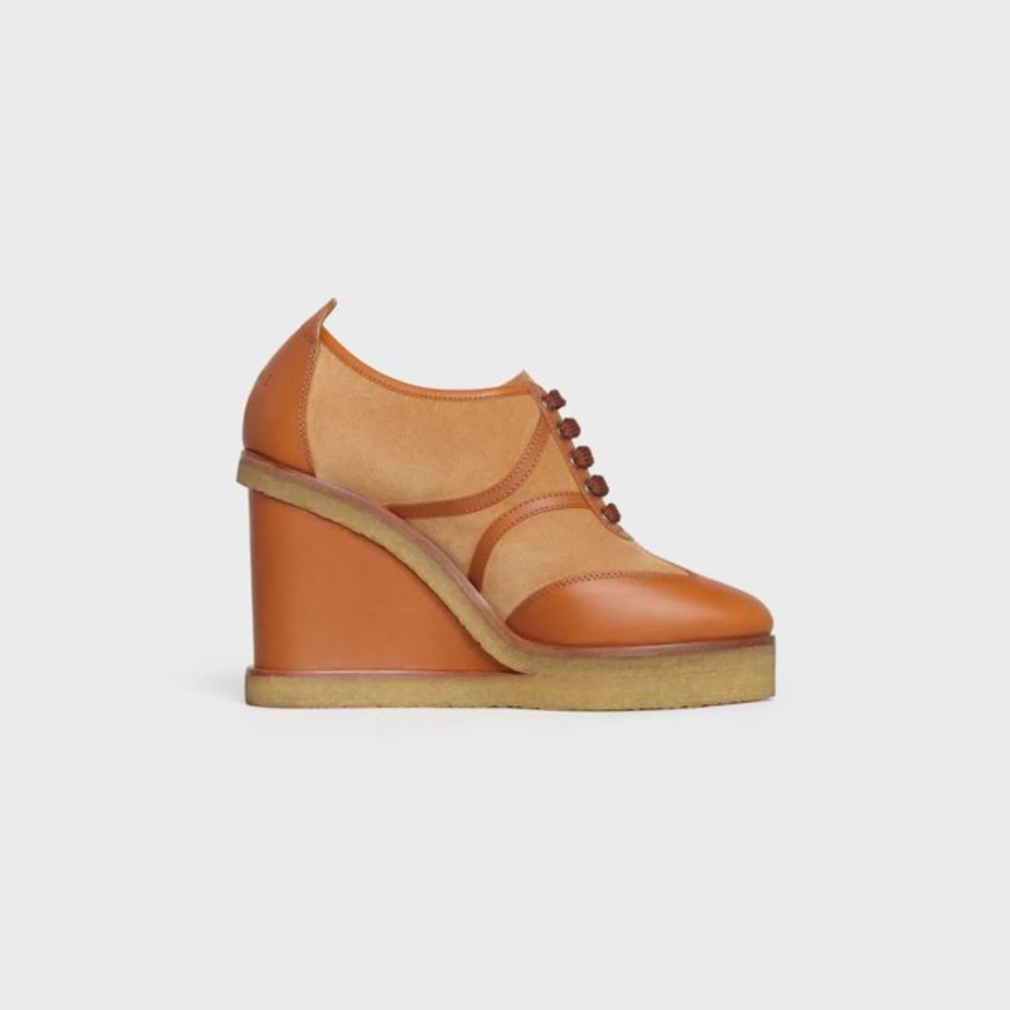 Wedge Lace Up 80 - Tan/Earth - Image 9