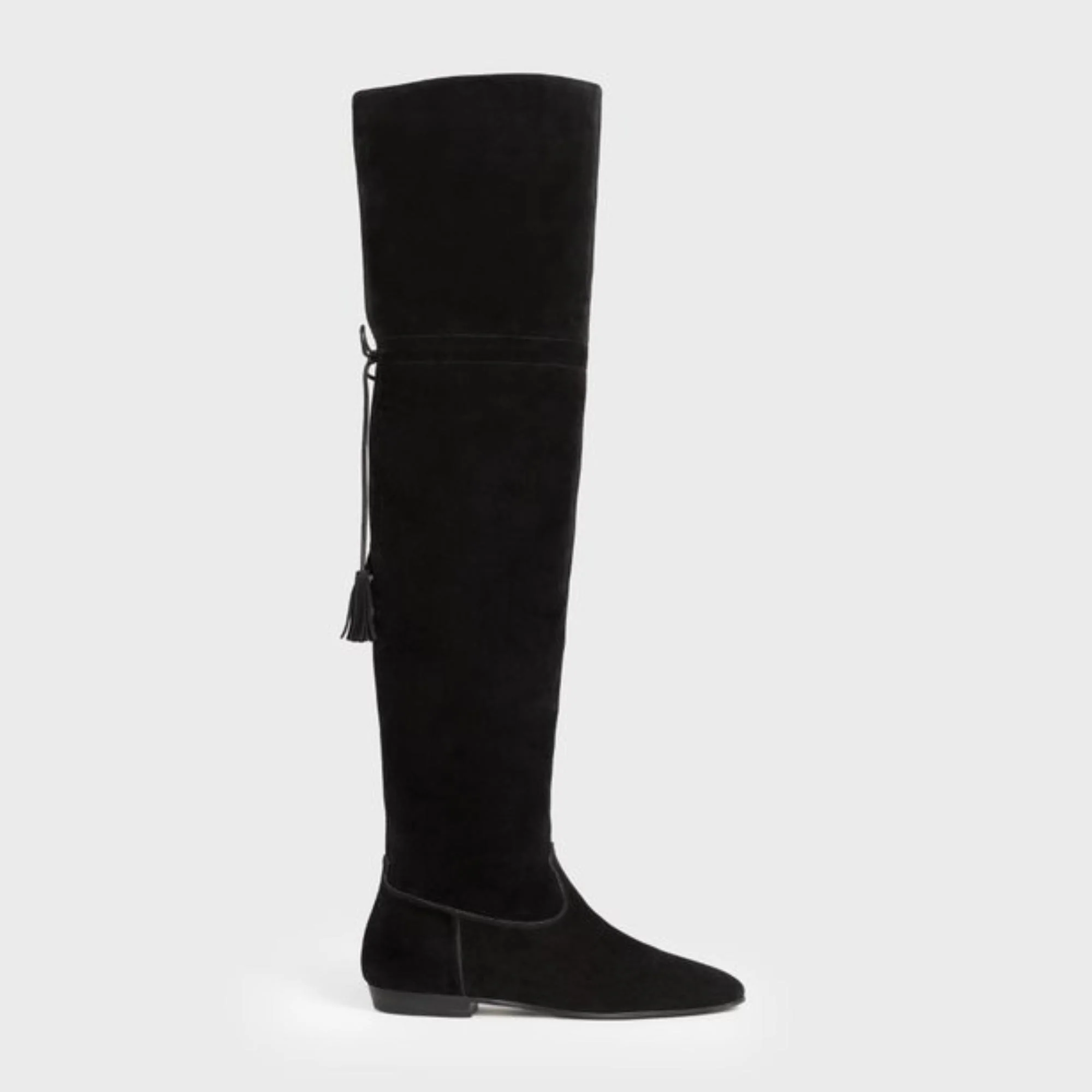 Over The Knee Flat Boot 05 - Black