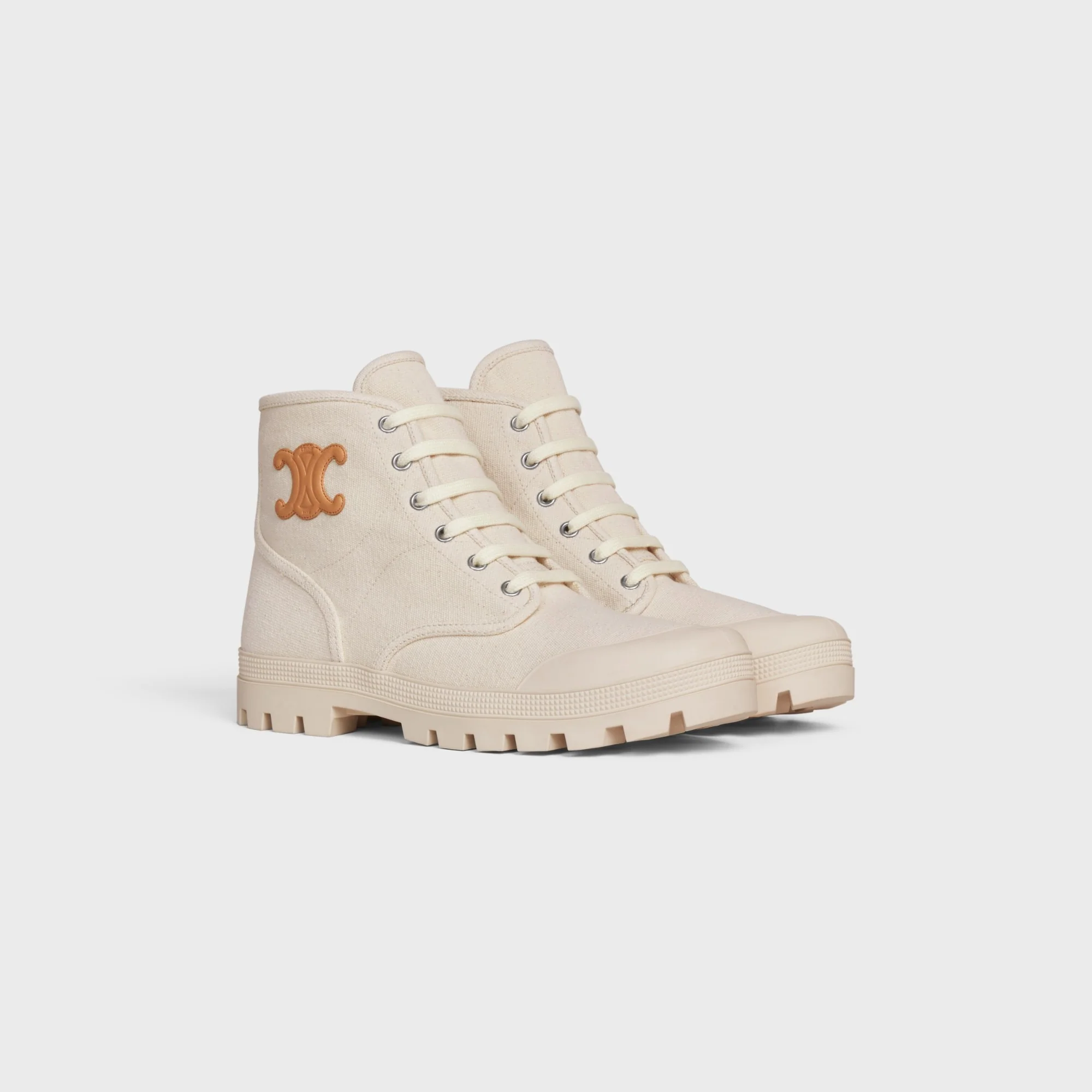 Lace Up Boot 20 - Off White/Deep Red - Image 3