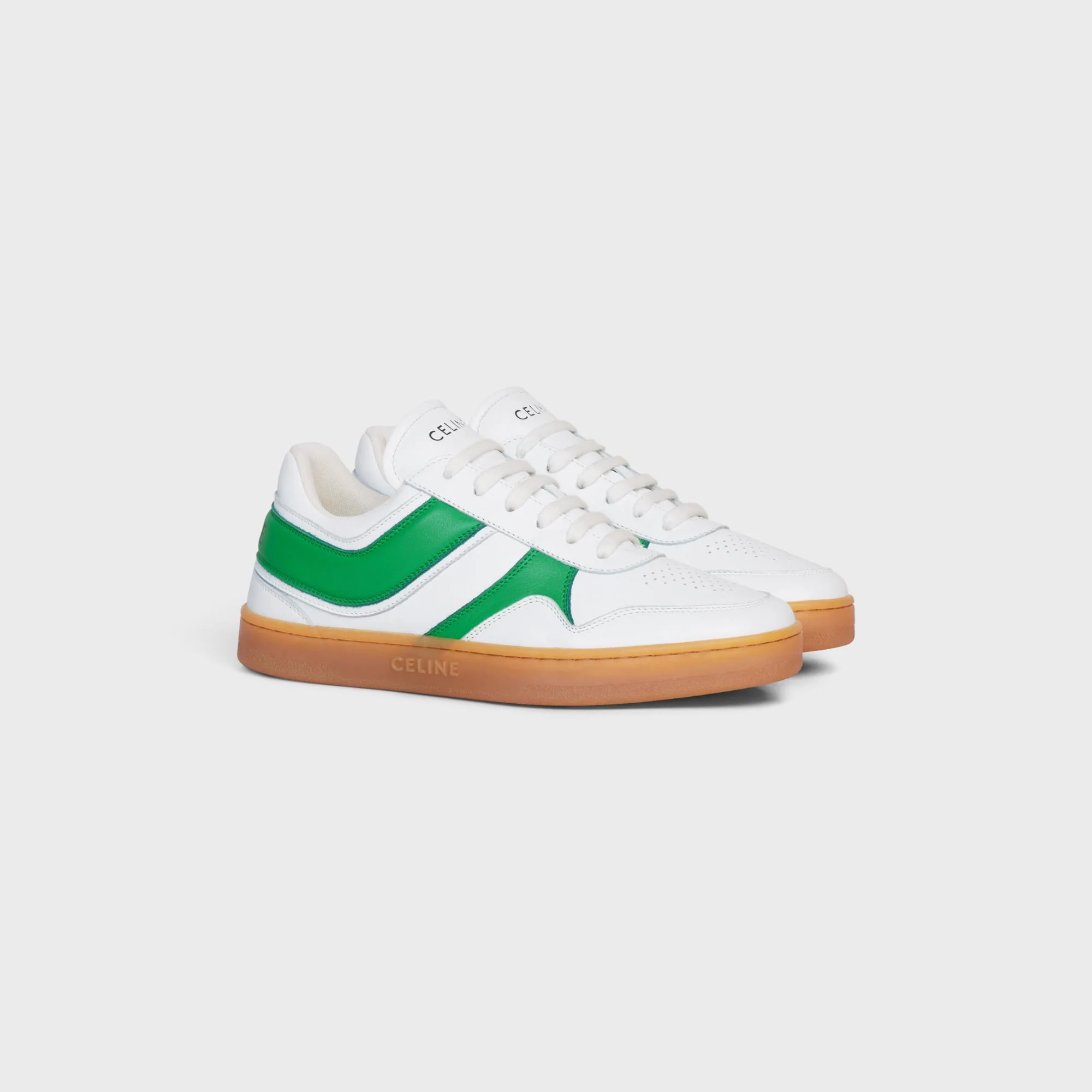 Low Wave Lace-Up Sneaker - Optic White/Flash Green/Beige - Image 2