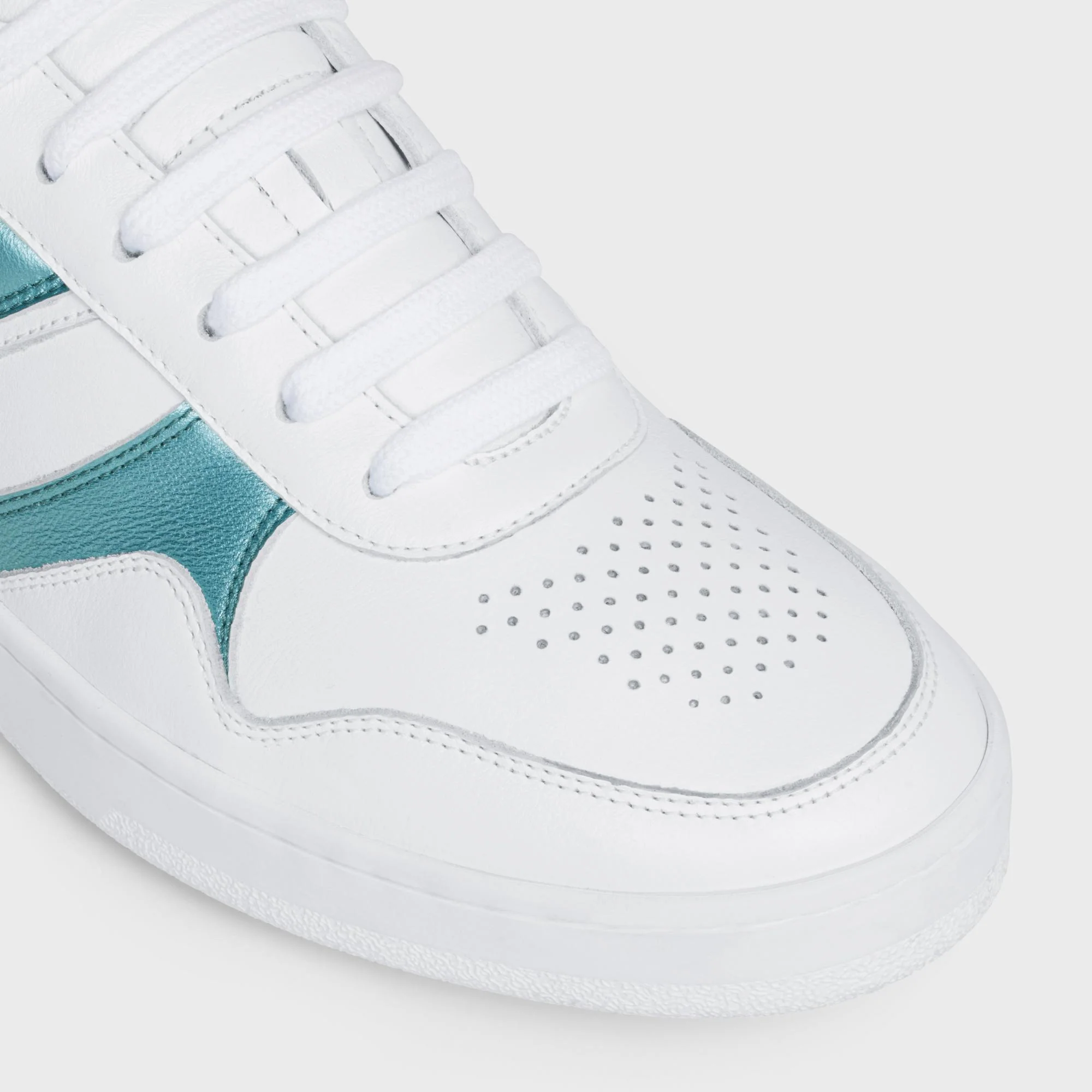Low Wave Lace-Up Sneaker - Optic White/Light Blue - Image 4
