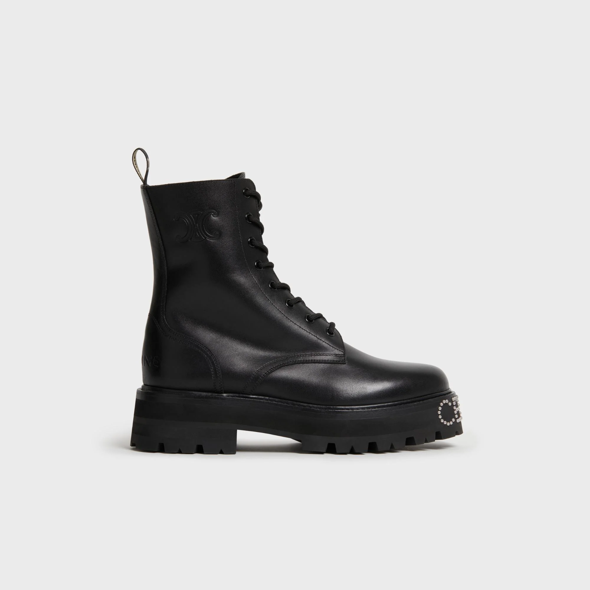 Lace-Up Boot W/Studded Outsol - Black
