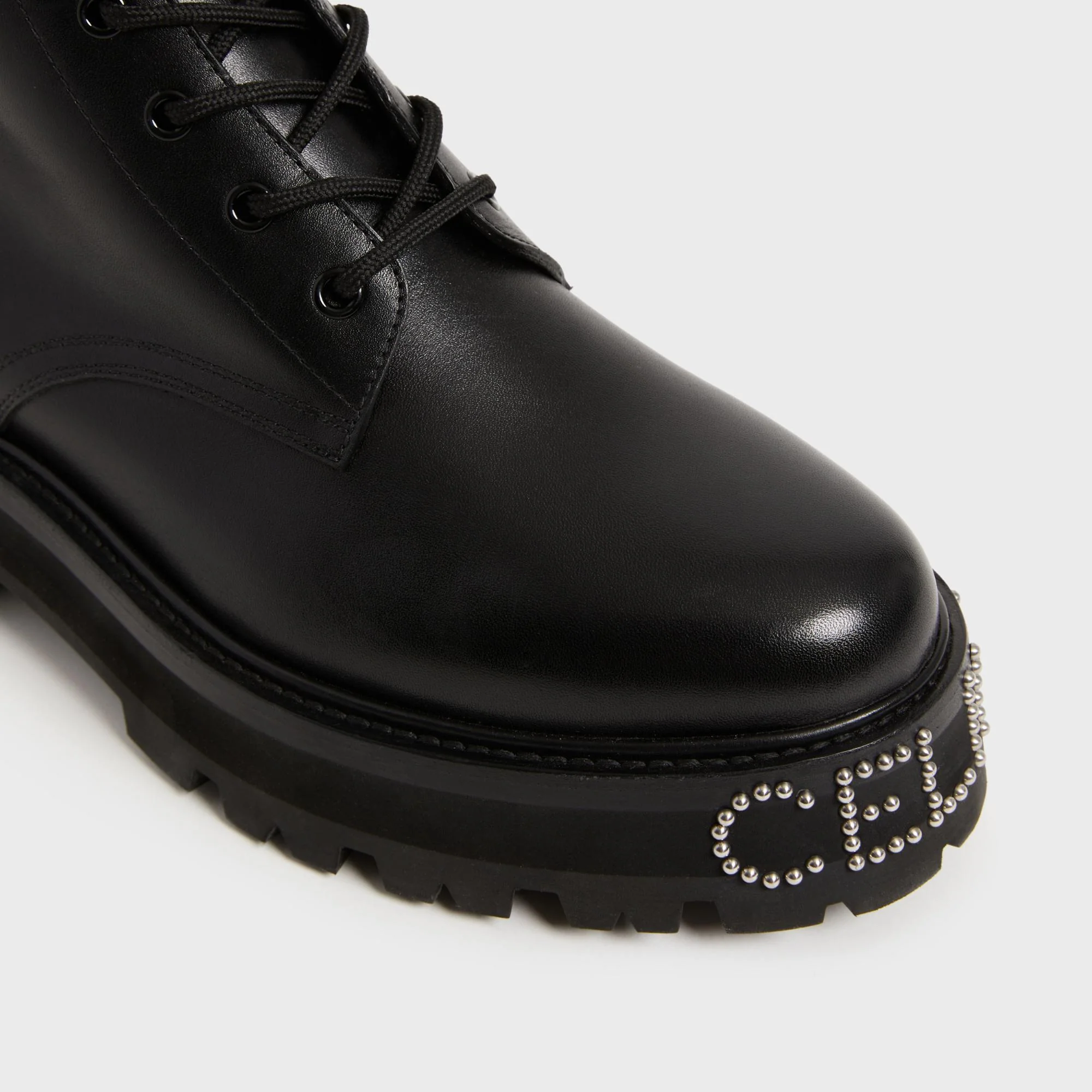 Lace-Up Boot W/Studded Outsol - Black - Image 4