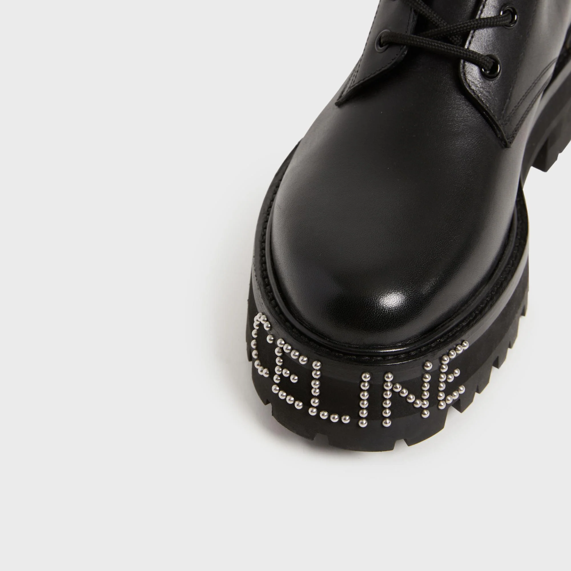 Lace-Up Boot W/Studded Outsol - Black - Image 5