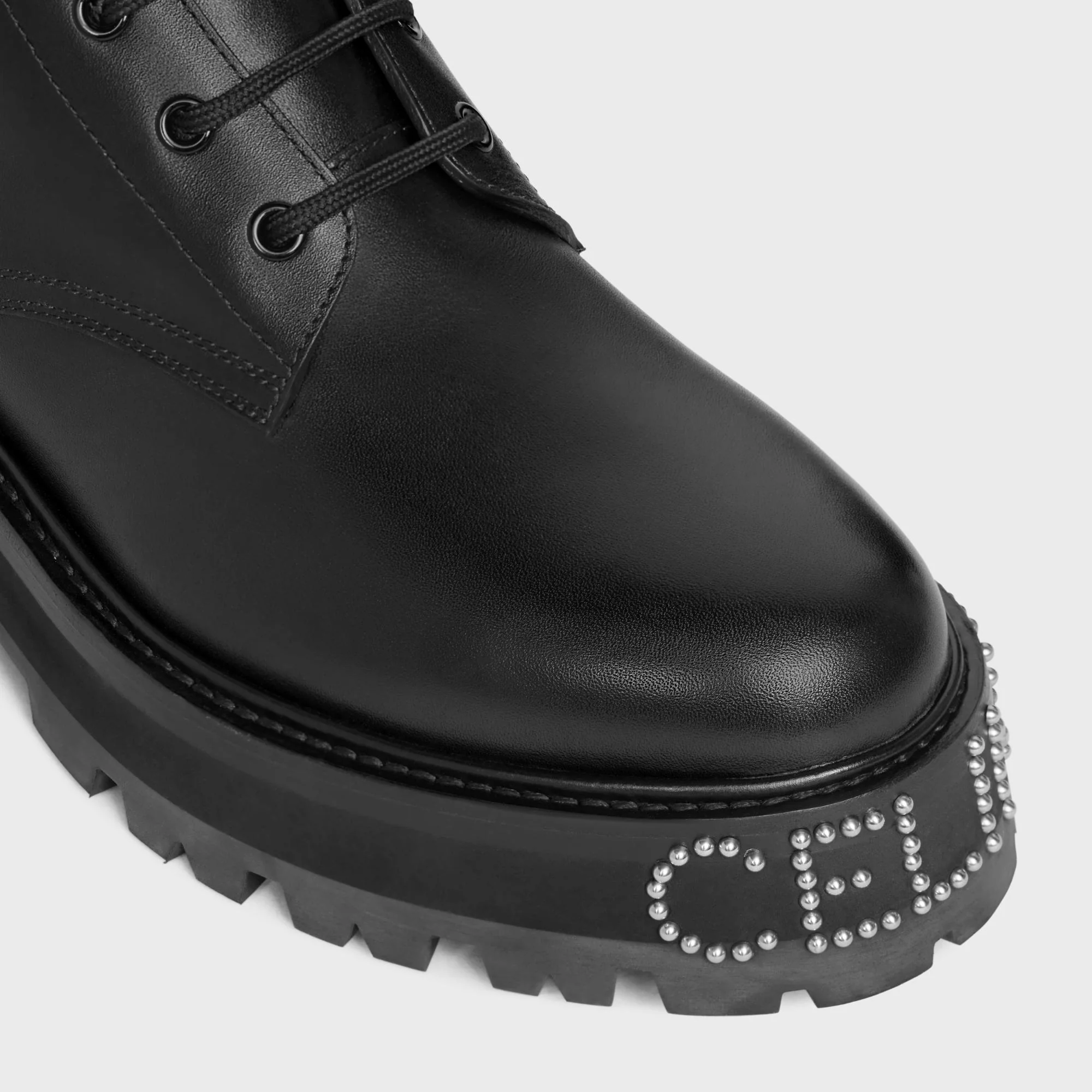 Lace-Up Boot W/Studded Outsol - Black - Image 6