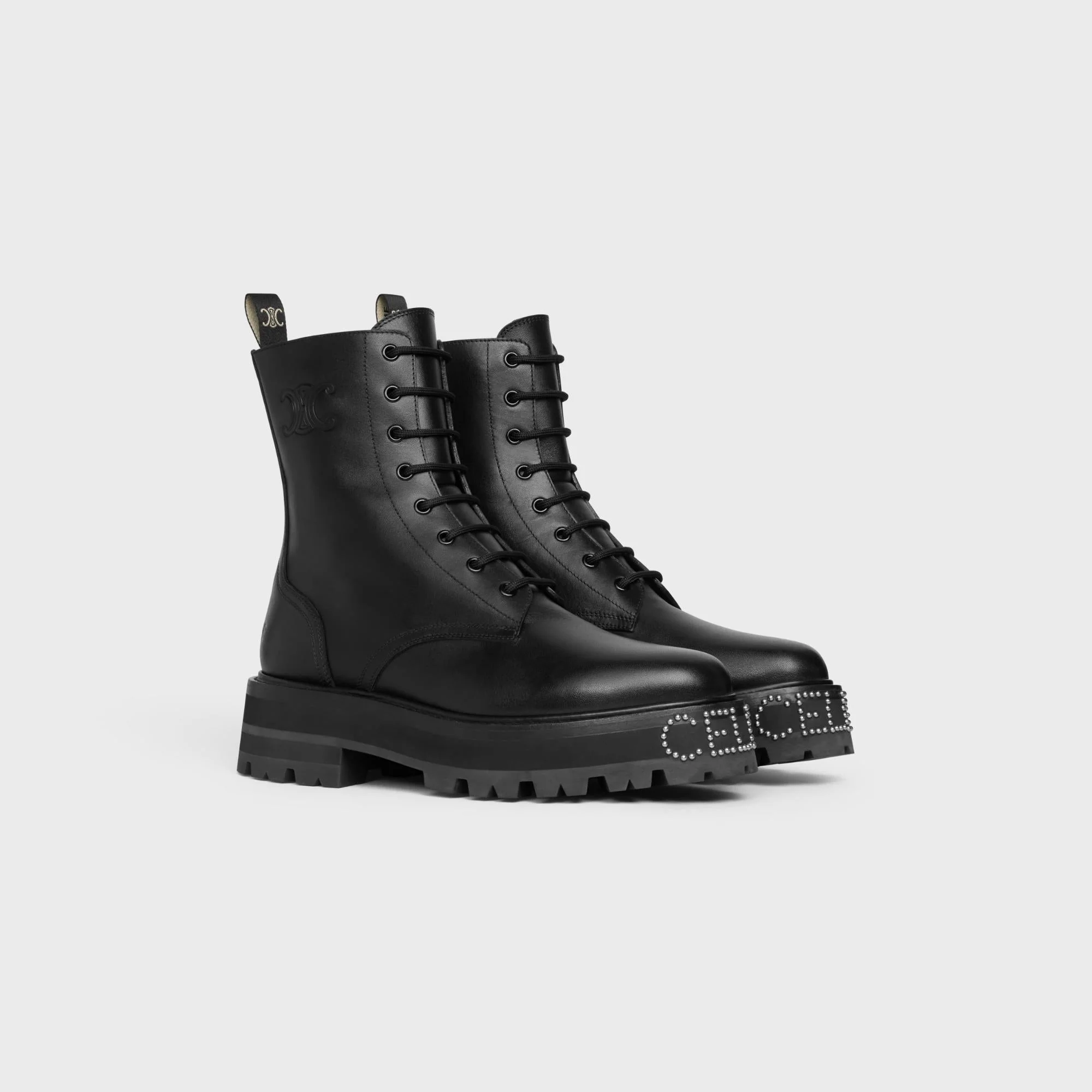 Lace-Up Boot W/Studded Outsol - Black - Image 2
