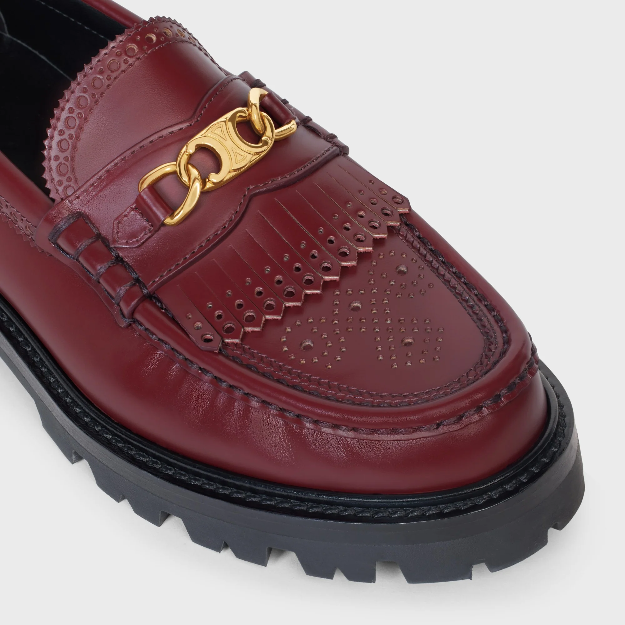 Triomphe & Brogue Loafer 35 - Light Burgundy - Image 7