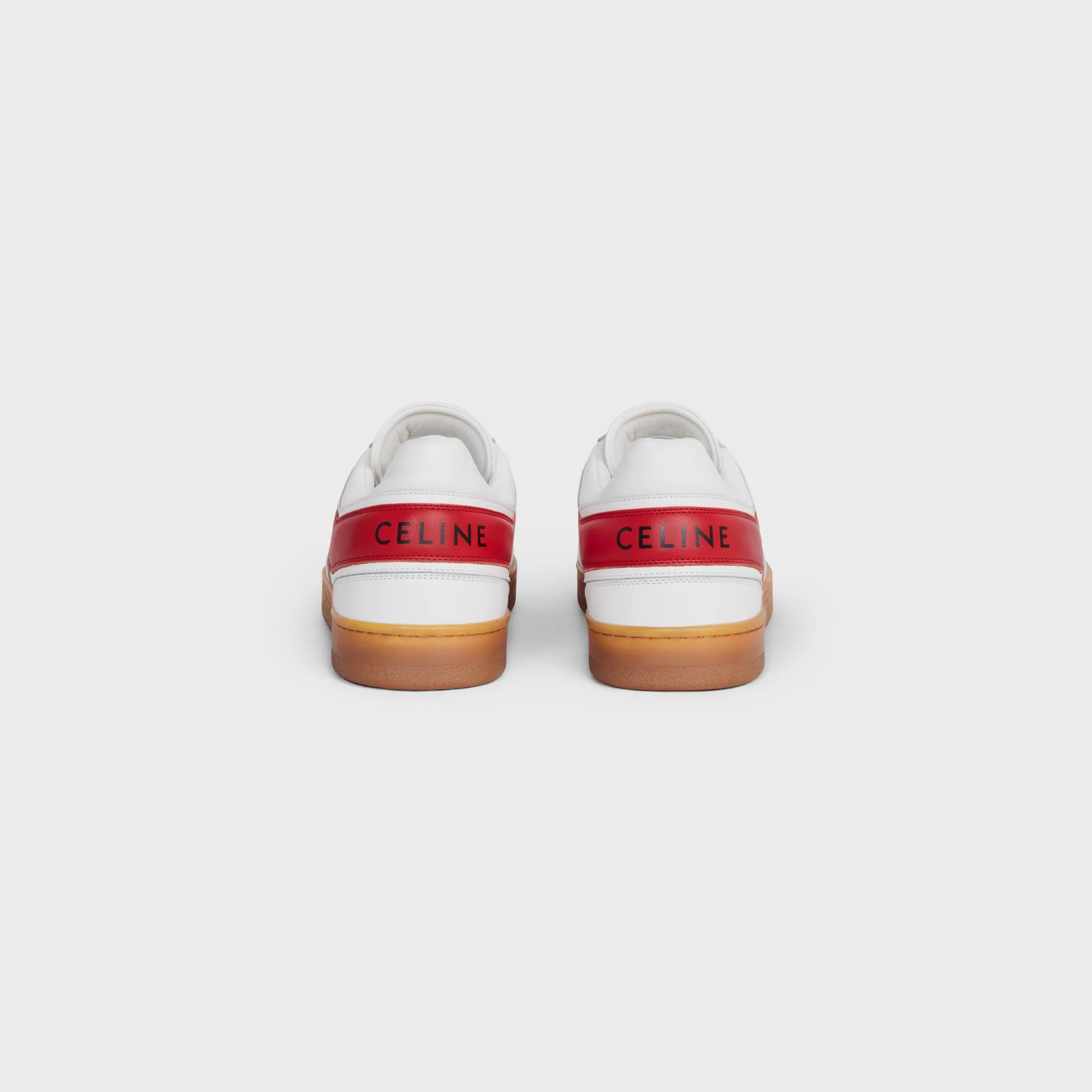 Low Lace-Up Sneaker - Optic White/Red/Beige - Image 2