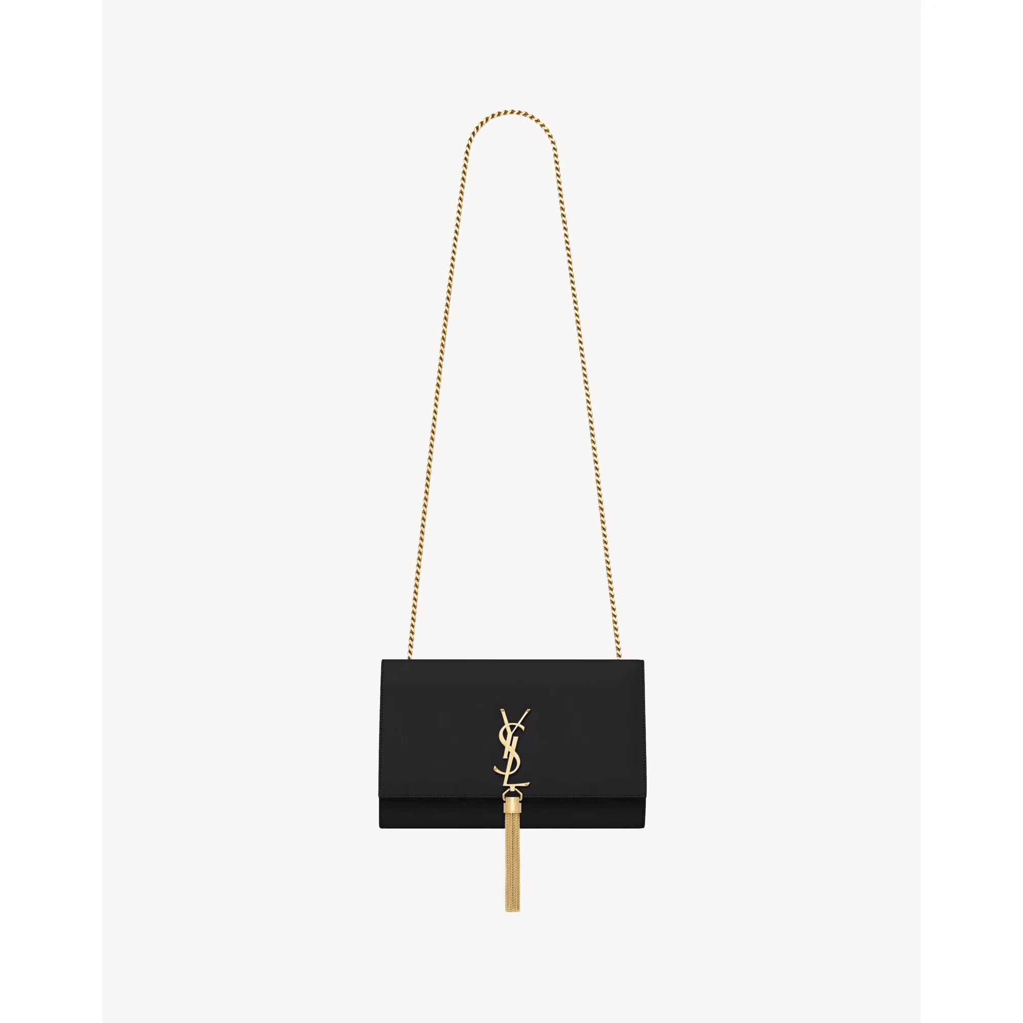Medium Kate Tassel Chain Bag - Nero