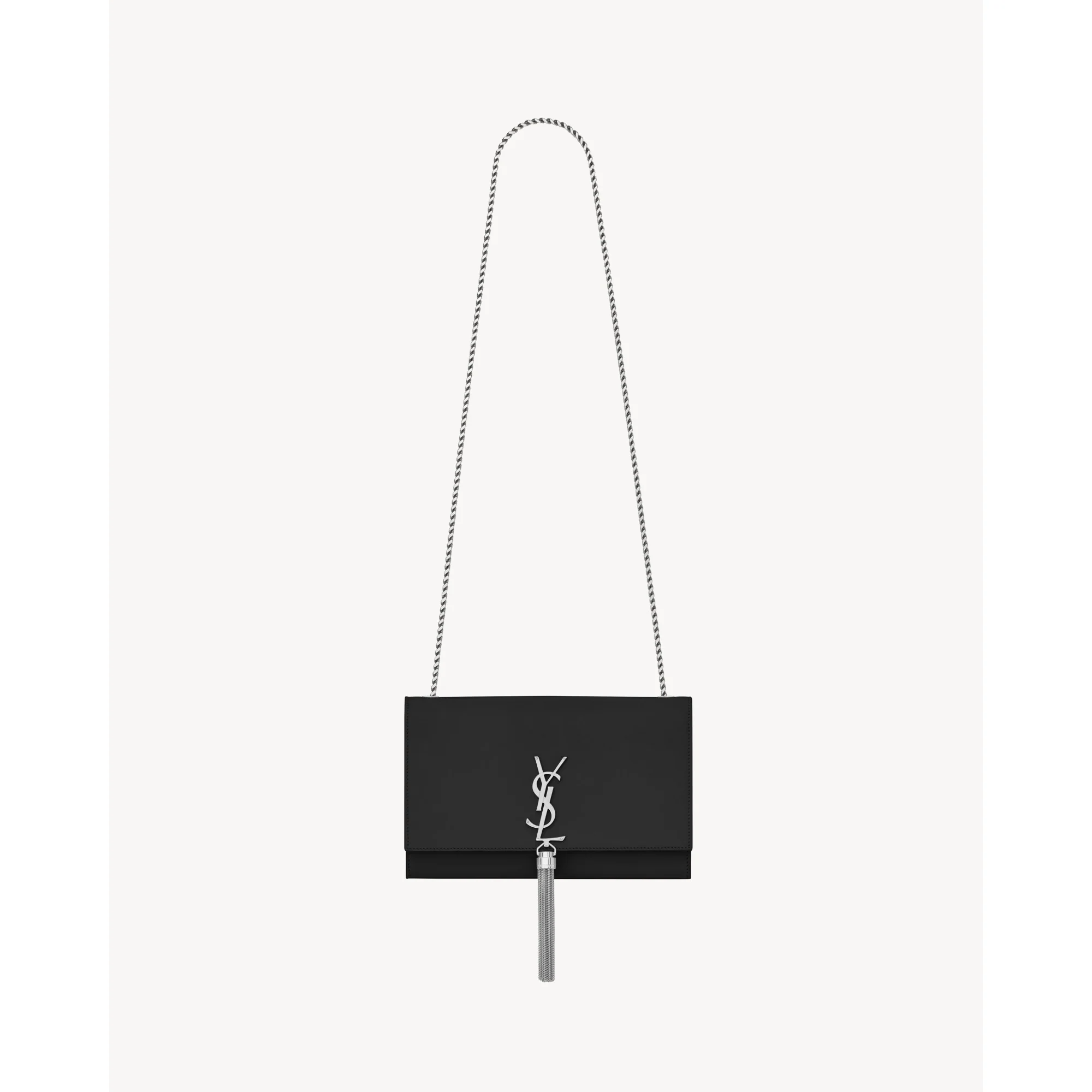 Medium Kate Tassel Chain Bag - Nero
