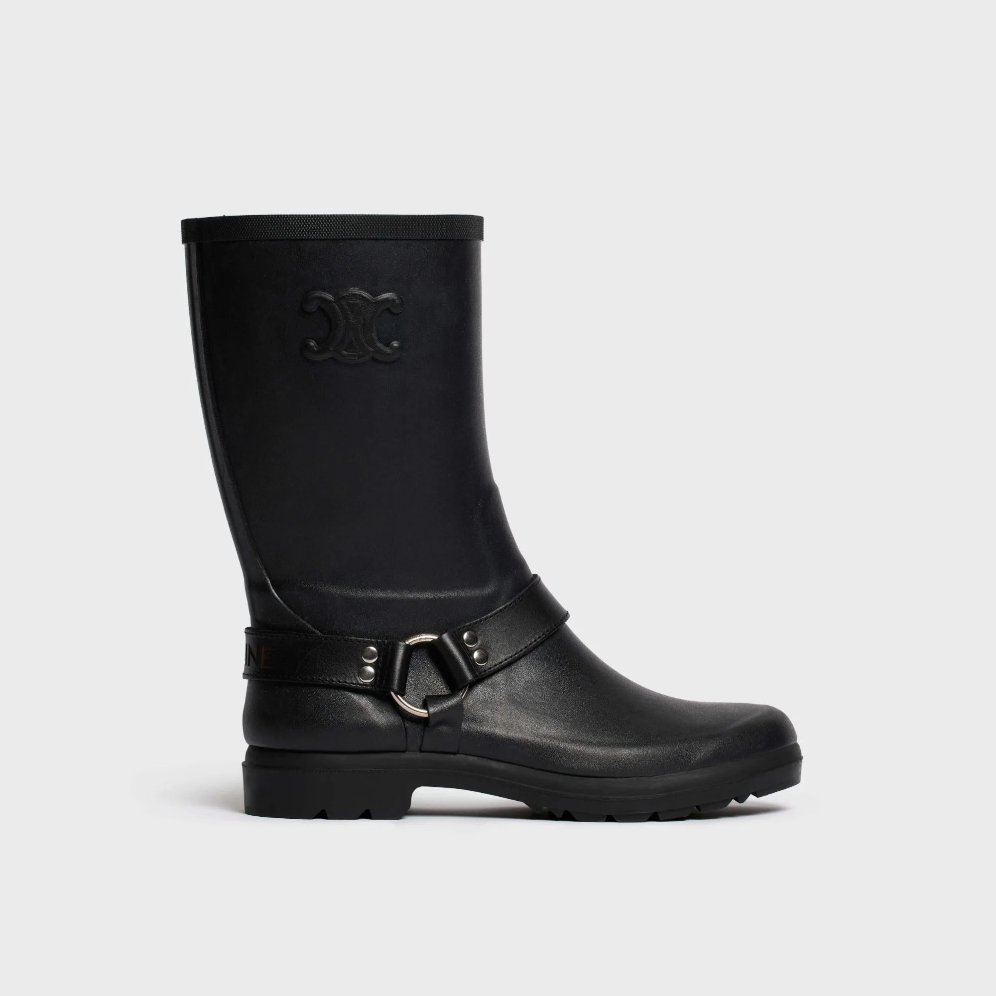 Mid Biker Boot W/Harness & Tr - Black