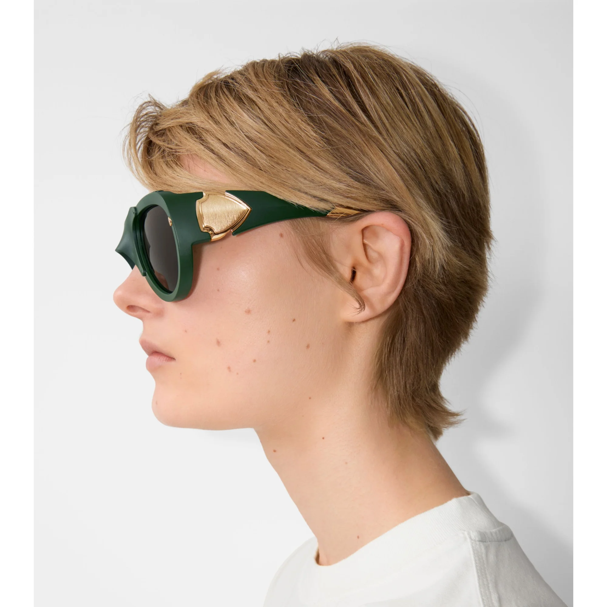 Shield Mask Sunglasses - Dark Forest Green - Image 3