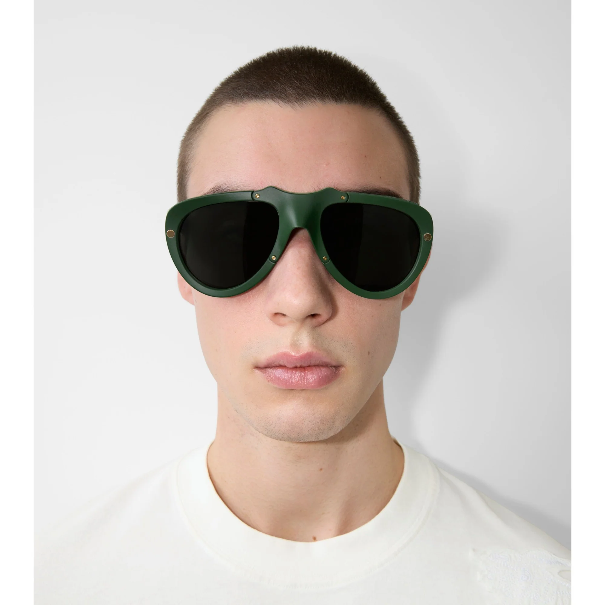 Shield Mask Sunglasses - Dark Forest Green - Image 4
