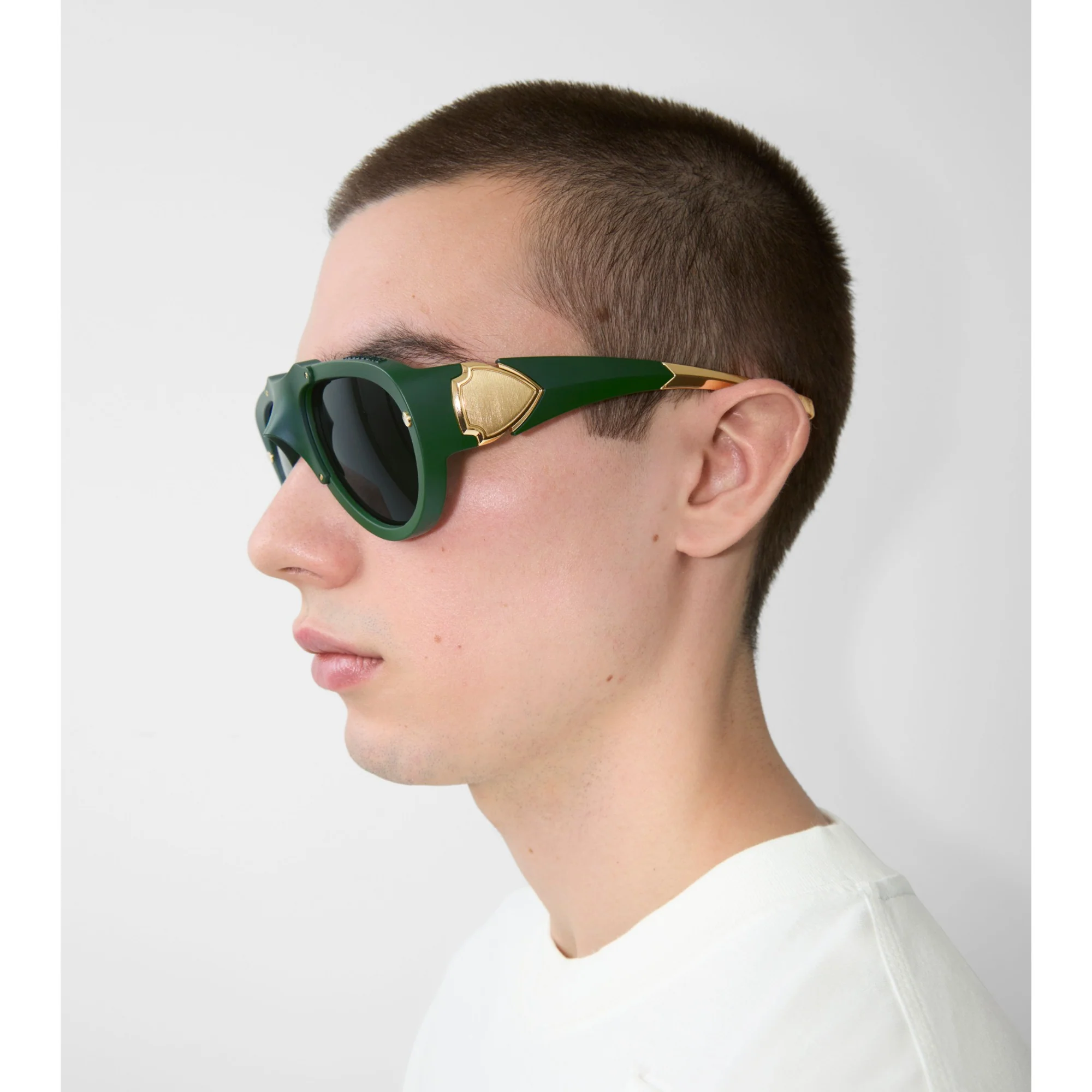 Shield Mask Sunglasses - Dark Forest Green - Image 5