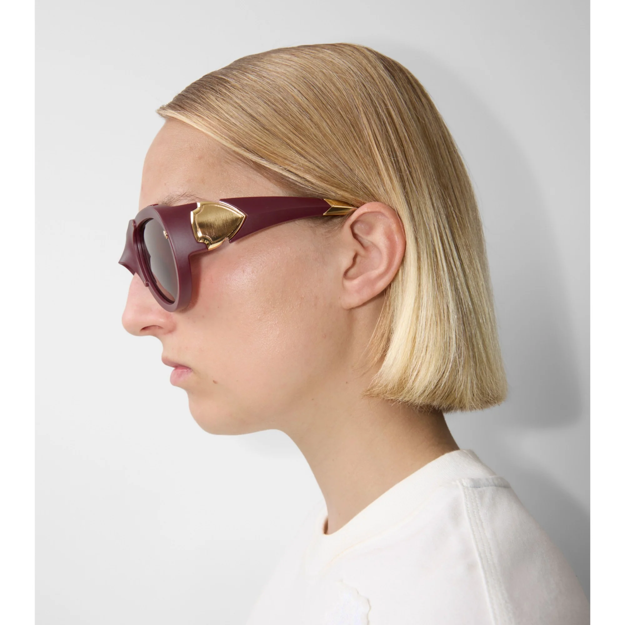 Shield Mask Sunglasses - Dark Red - Image 3