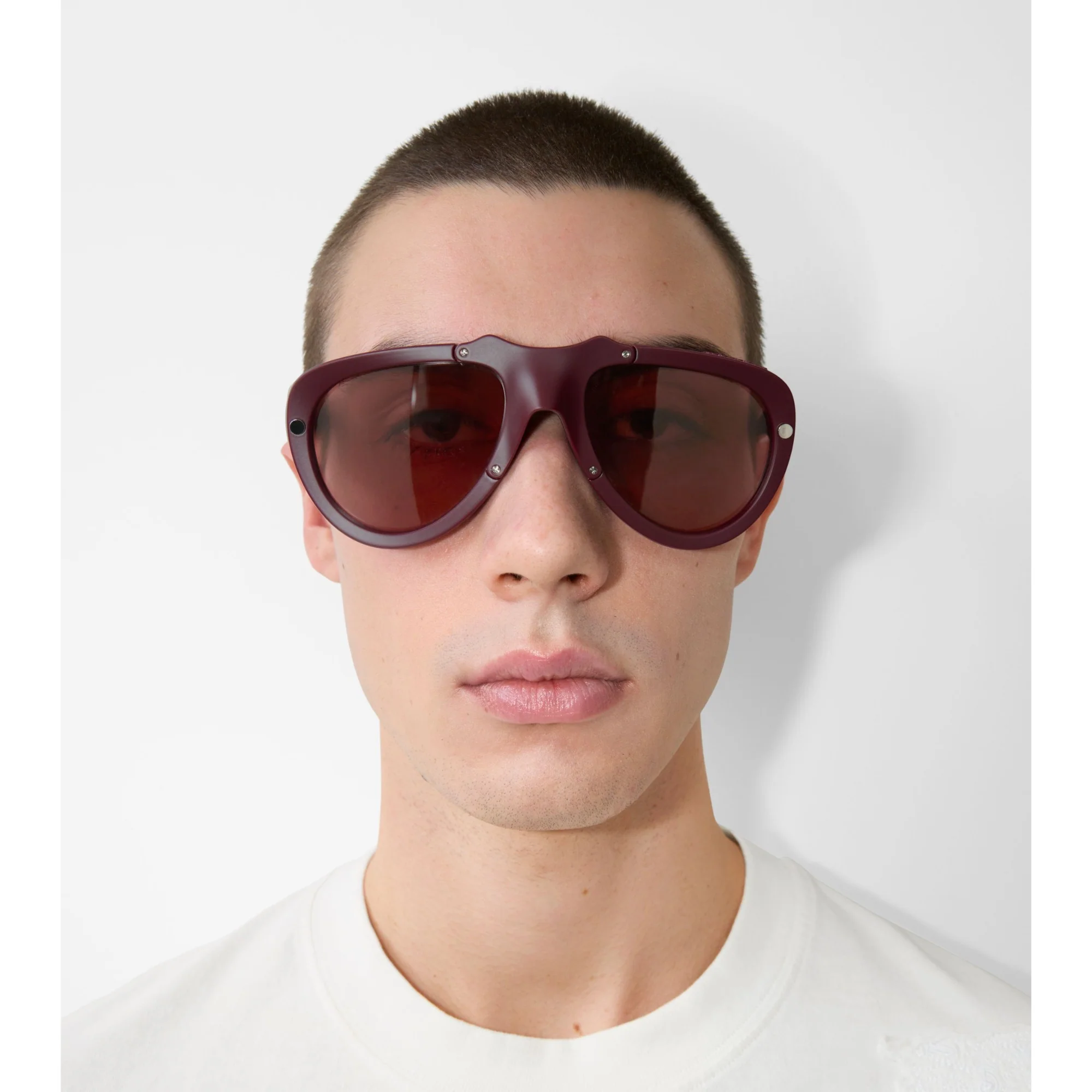 Shield Mask Sunglasses - Dark Red - Image 4