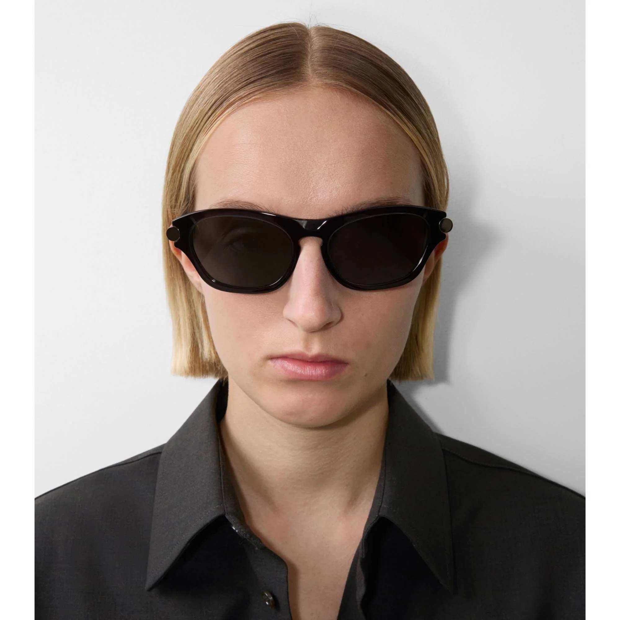 Tubular Oval Sunglasses - Black - Image 2