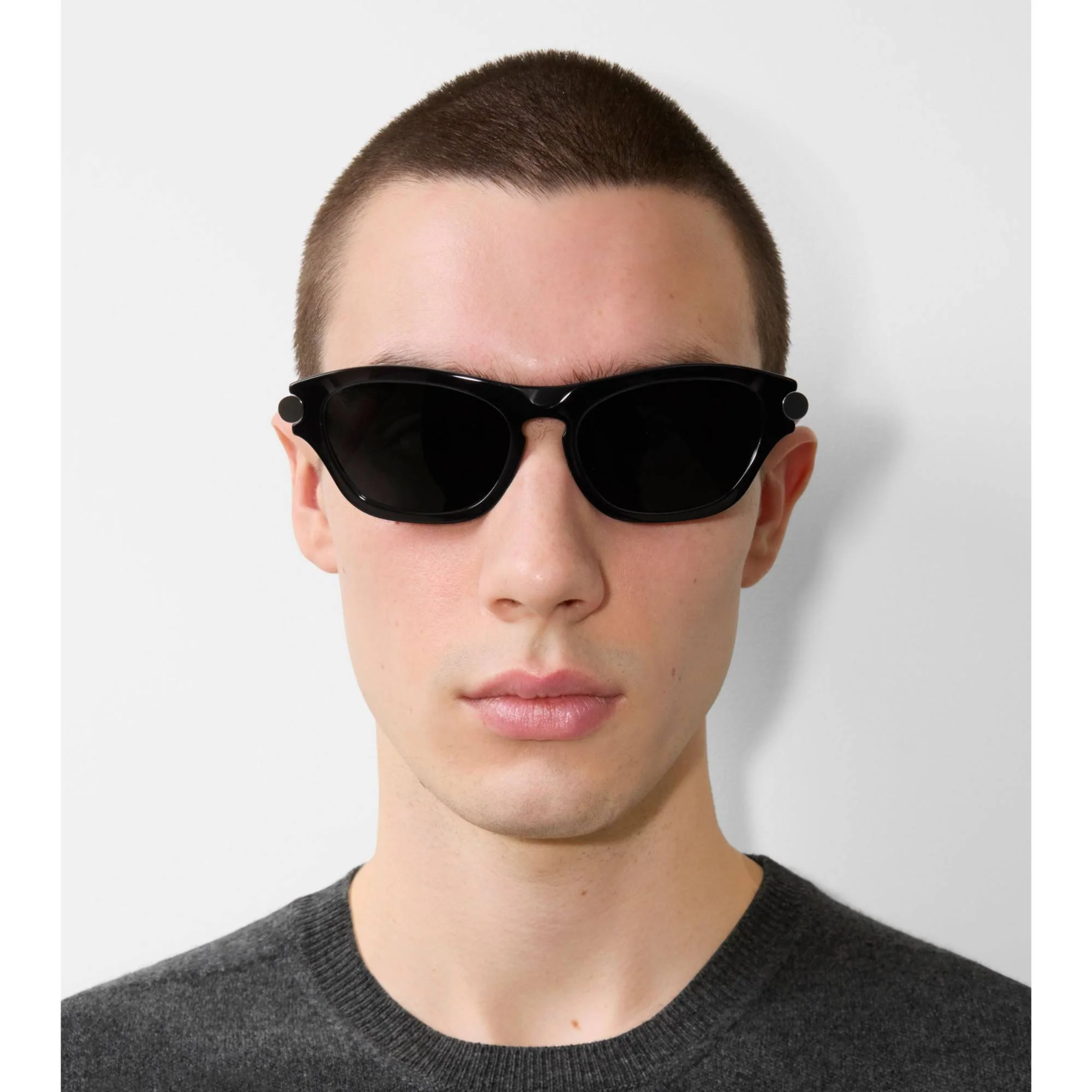 Tubular Oval Sunglasses - Black - Image 4