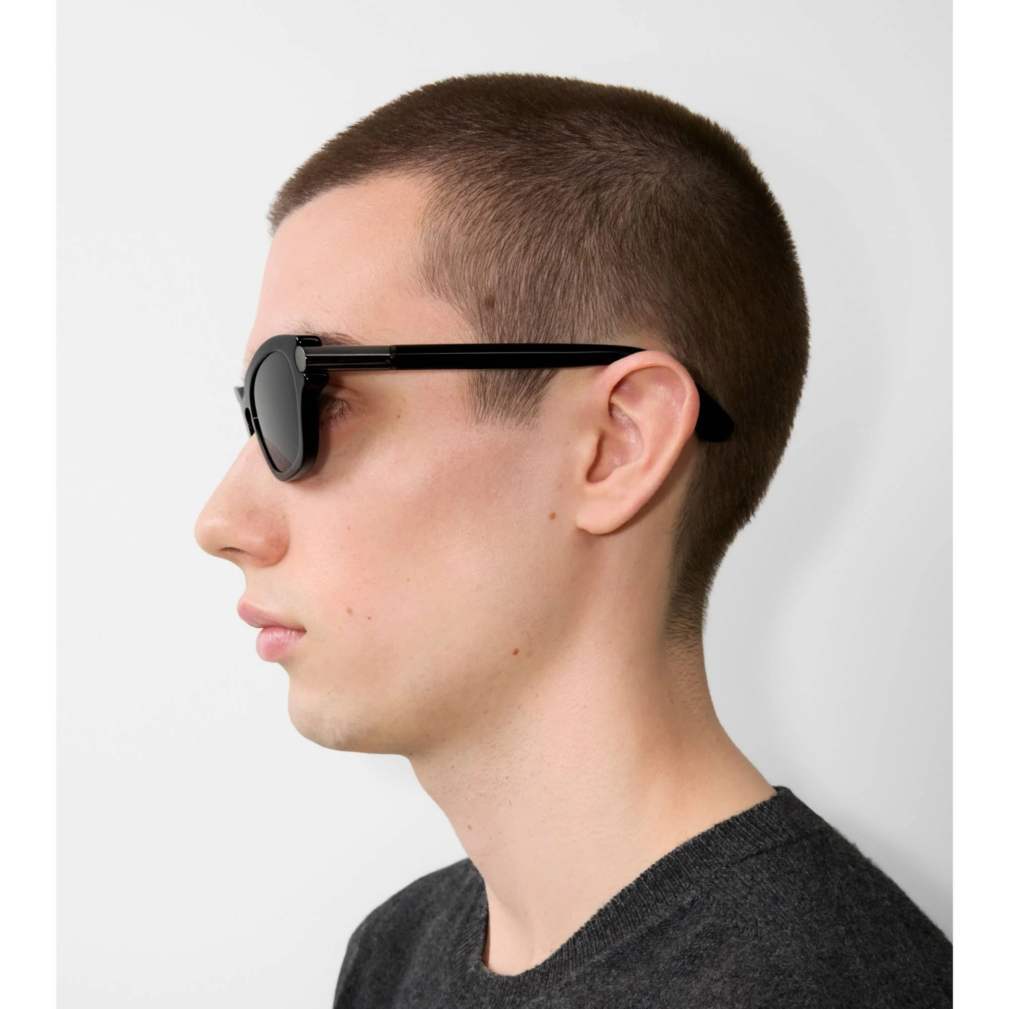 Tubular Oval Sunglasses - Black - Image 5