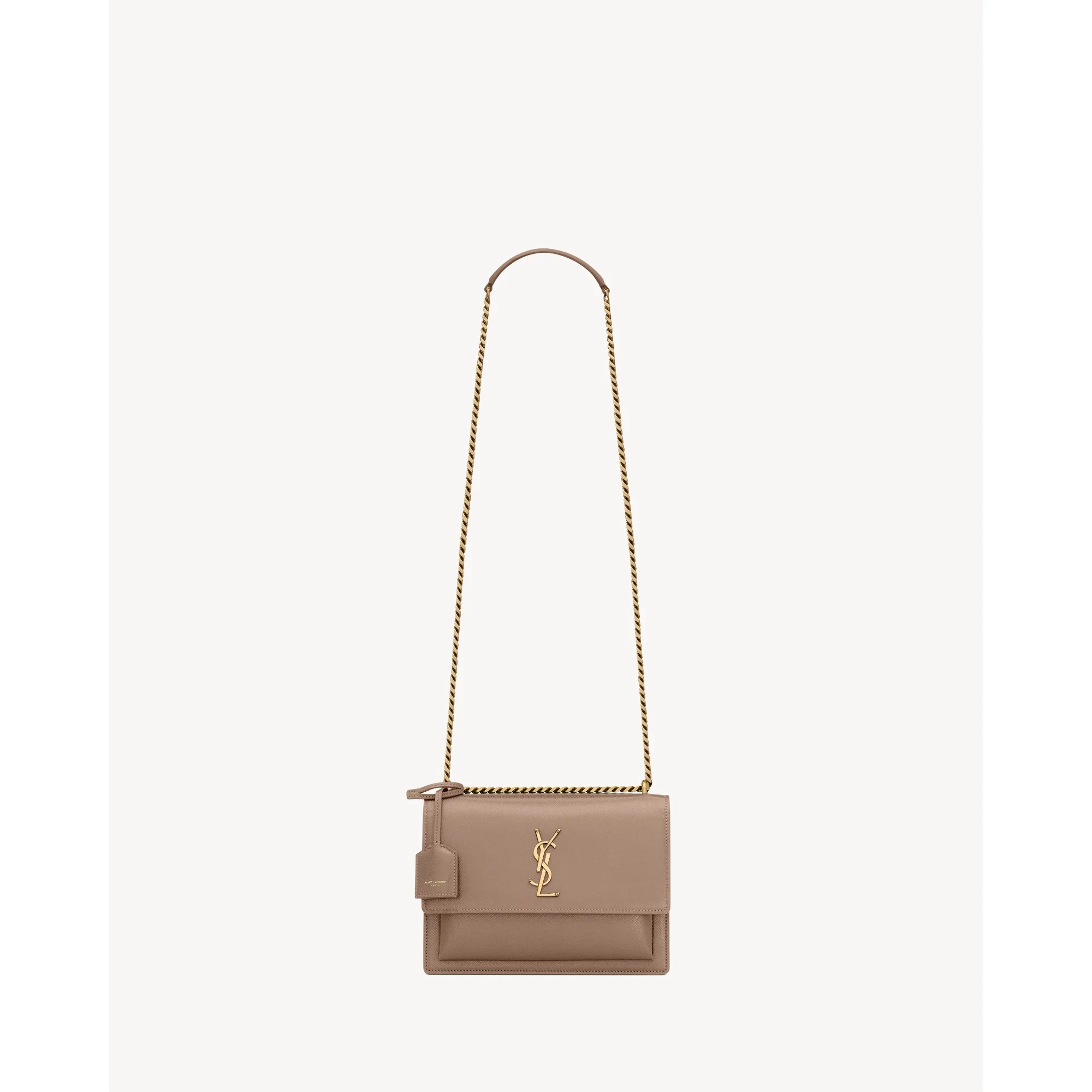 Medium Sunset Chain Bag - Warm Taupe