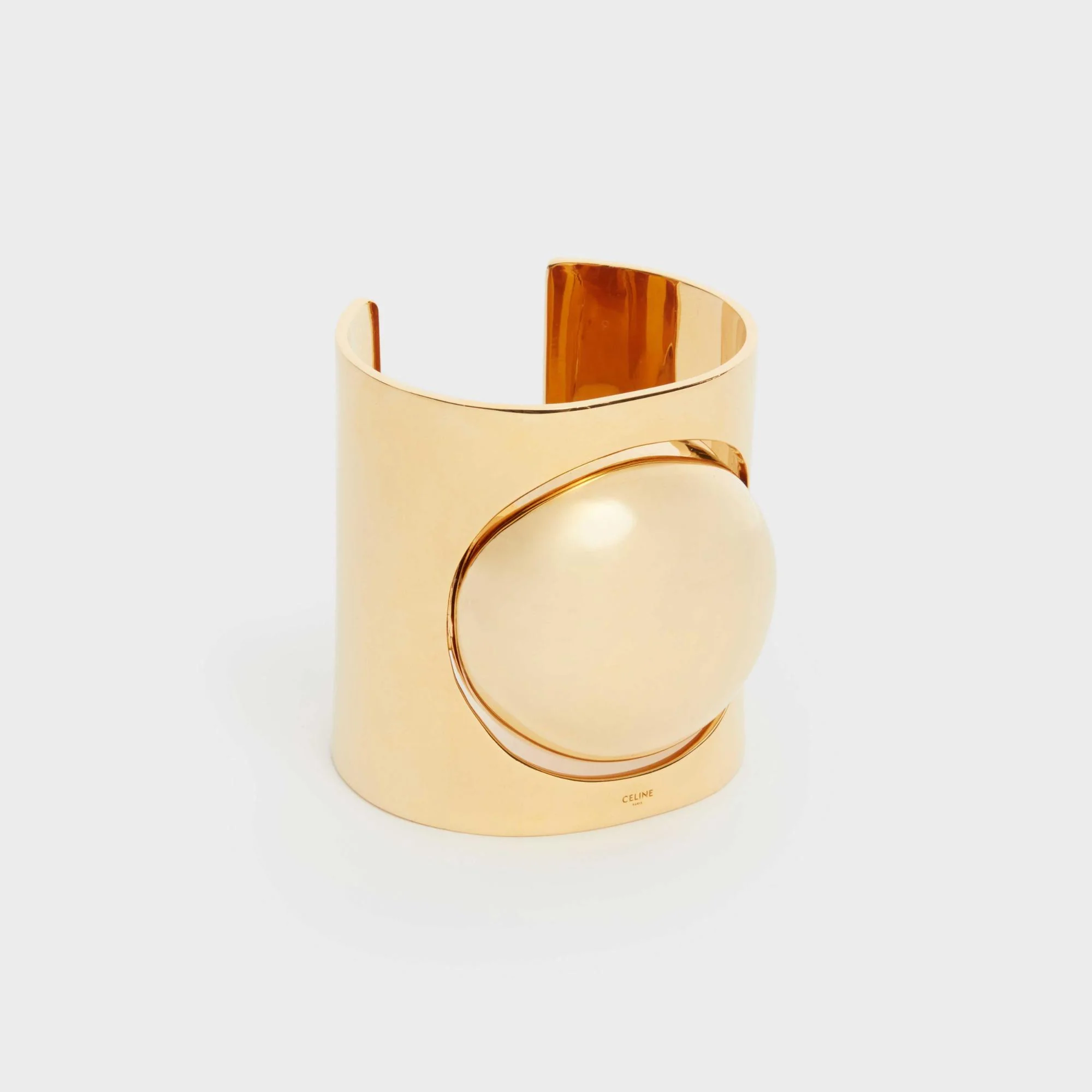 Abstract Shapes Peeble Cuff - Gold