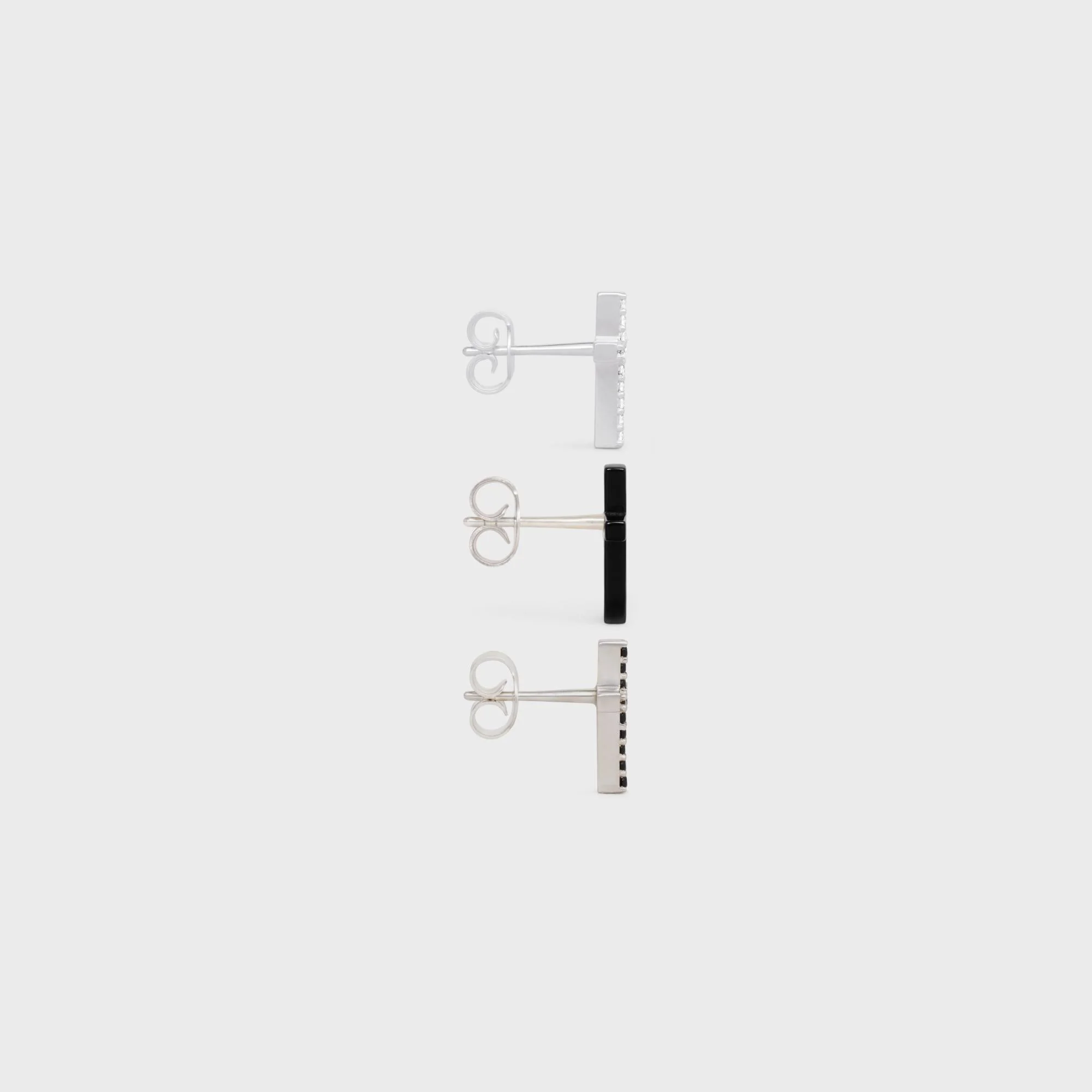 Celine Cross Set Of 3 Studs - Black/Crystal - Image 6