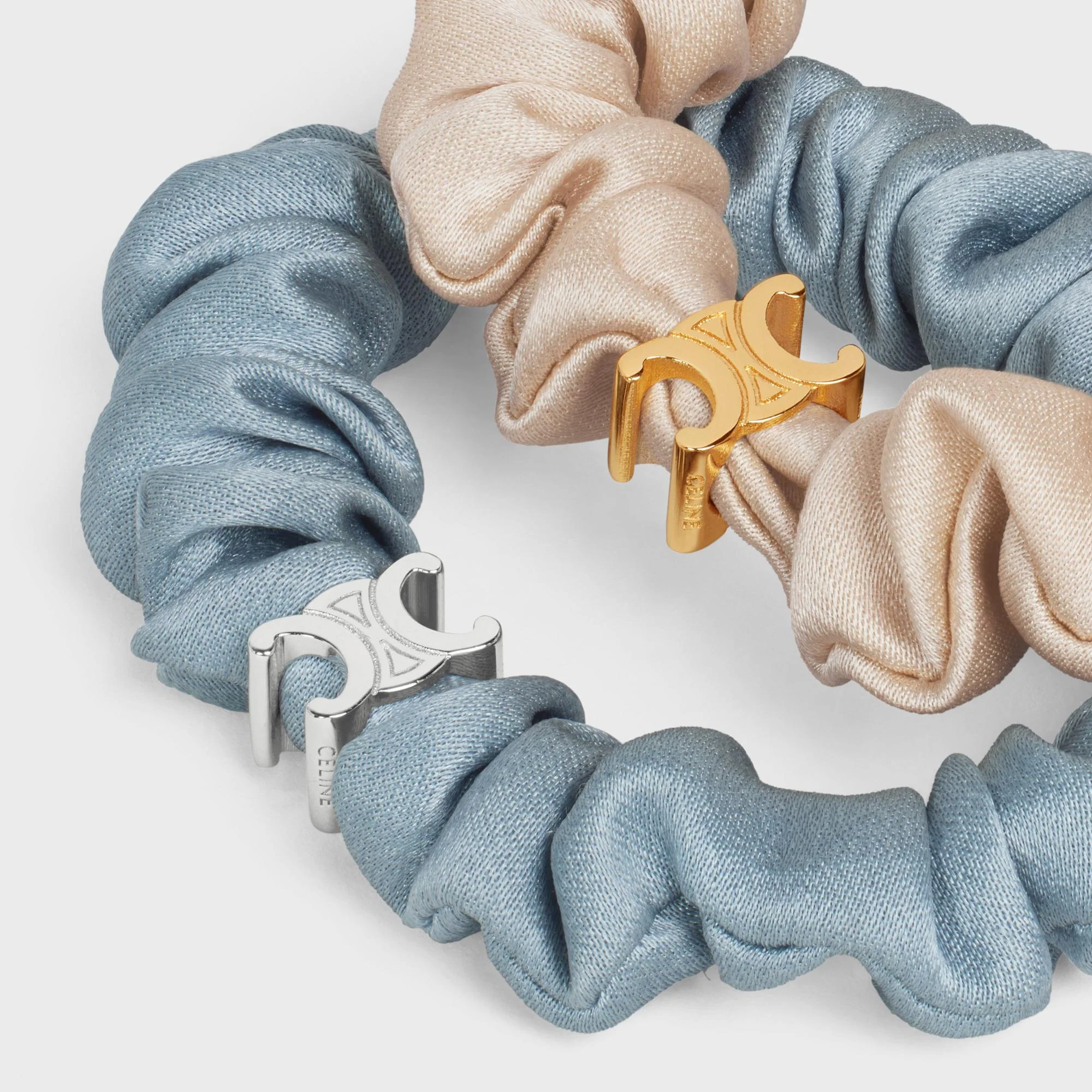 Small Scrunchies Set - Champagne/Blue - Image 4