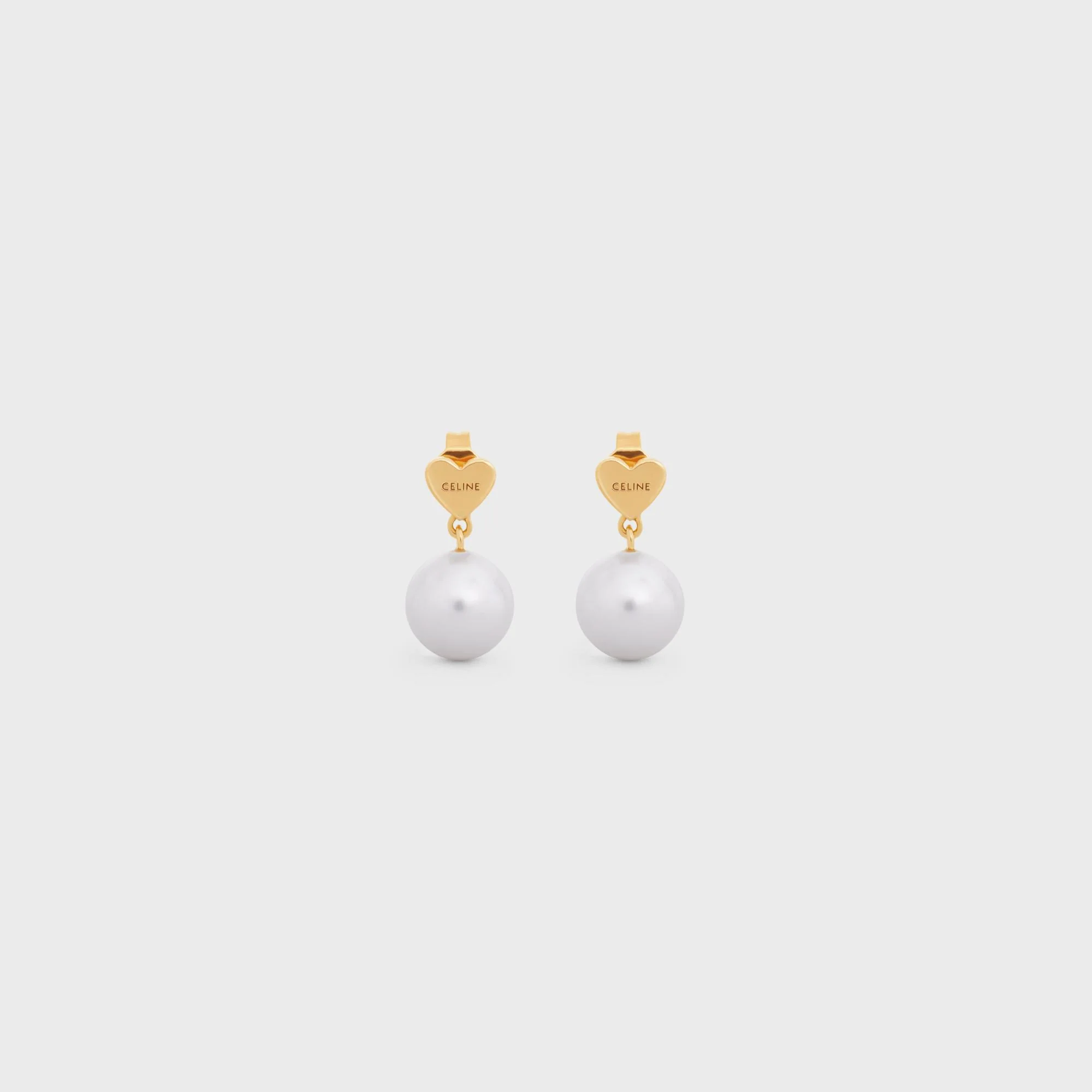 Heart Celine Earrings - Gold/Ivory