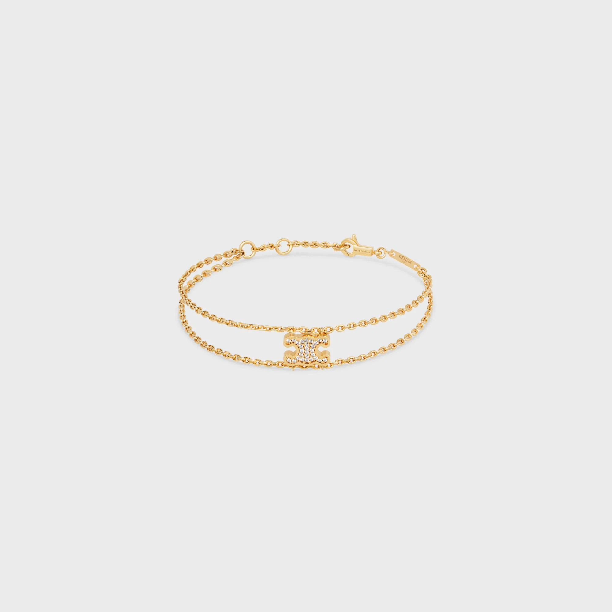 Triumph Rhinestone Hanging Bracelet - Gold
