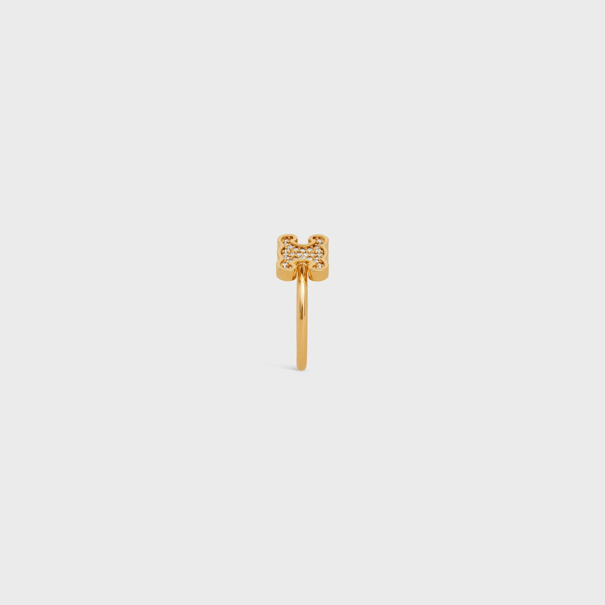 Rhinestone Small Ring - Gold - Image 3