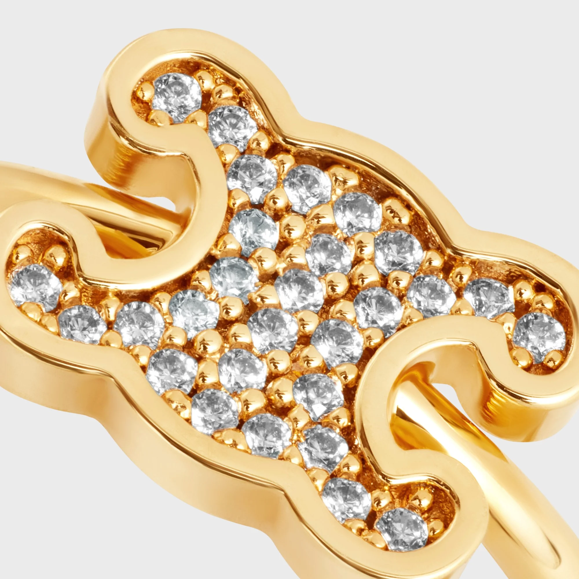 Rhinestone Small Ring - Gold - Image 4