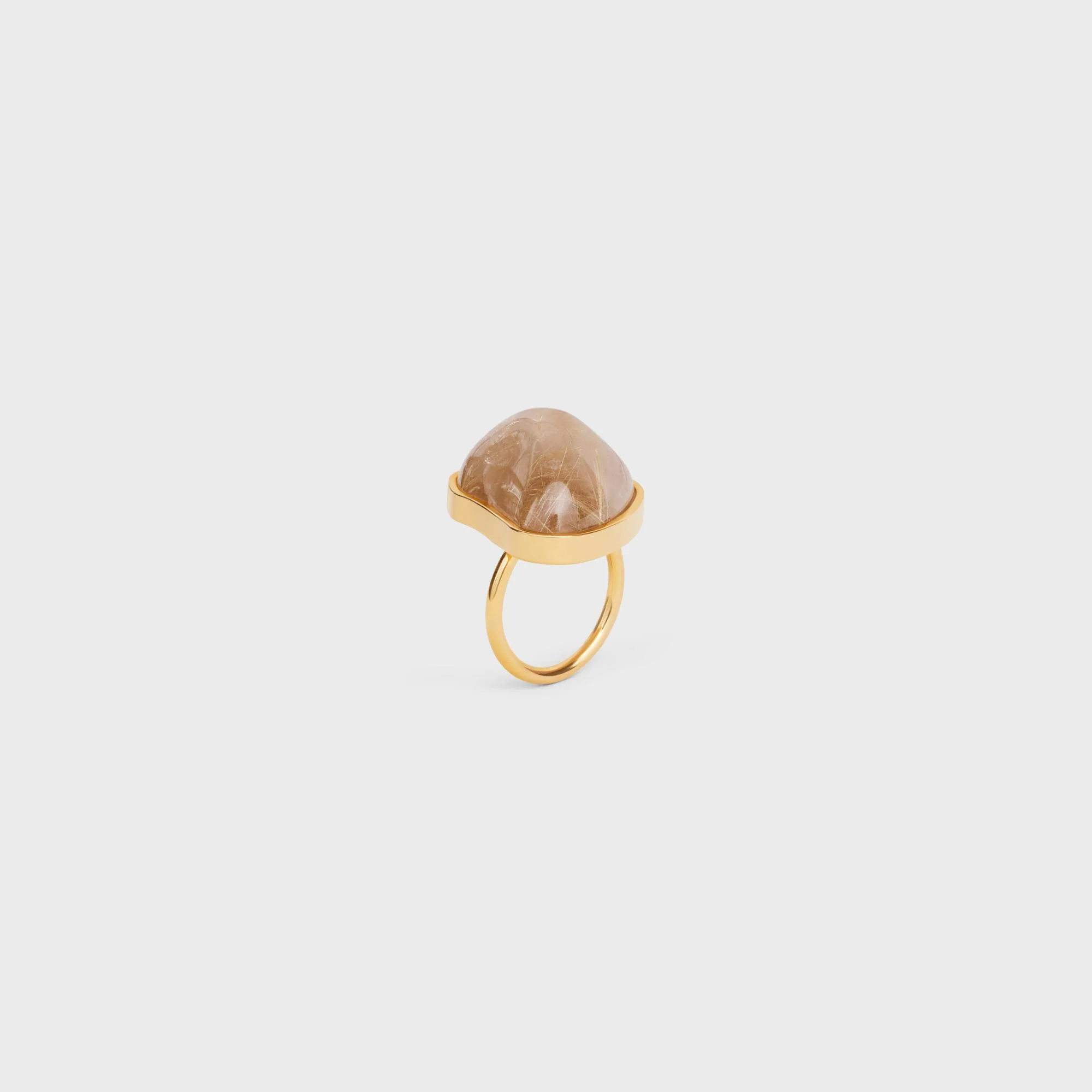 Celine Folk Quartz Ring - Gold/Quartz Rutile - Image 2