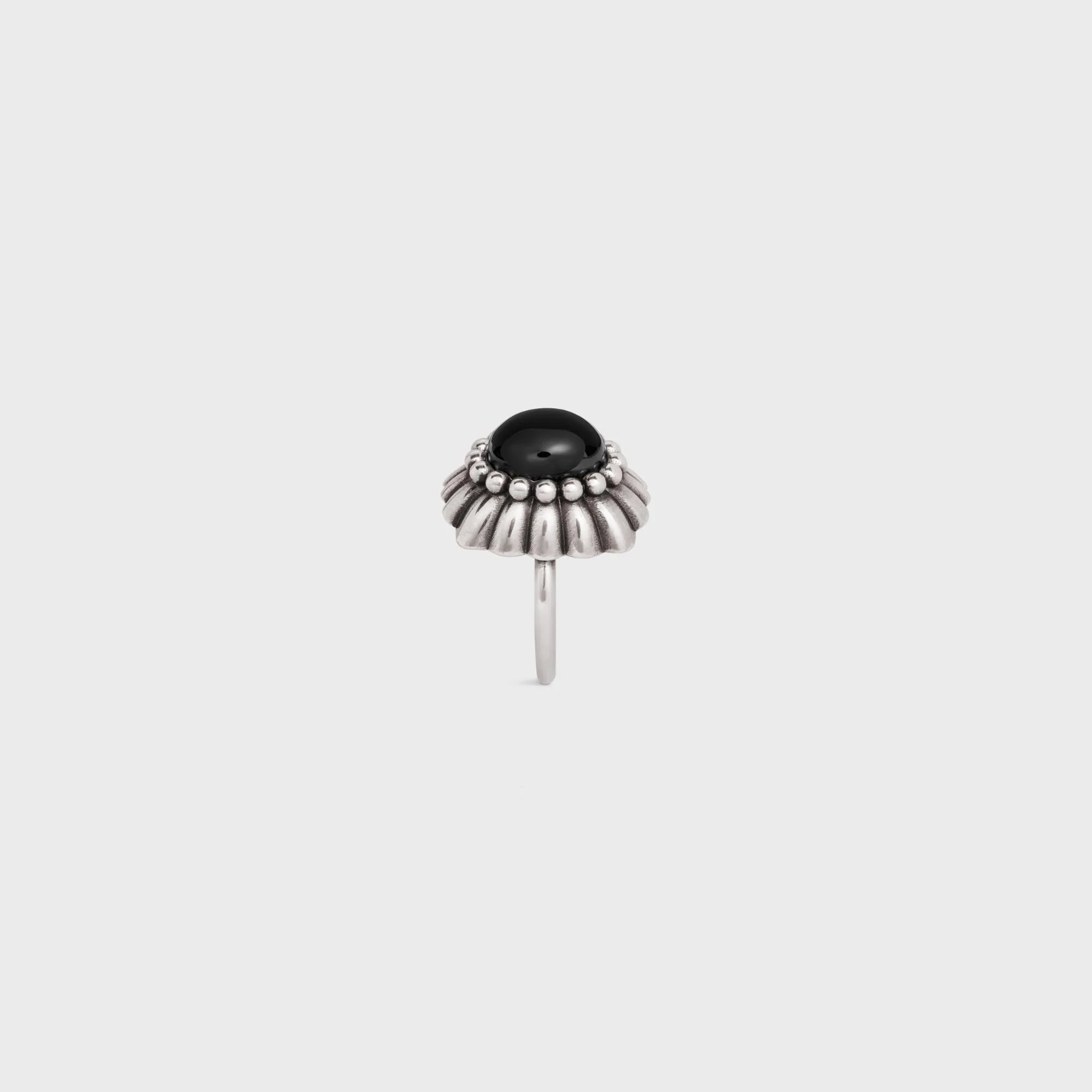 Celine Folk Onyx Ring - Vintage Silver/Onyx - Image 3