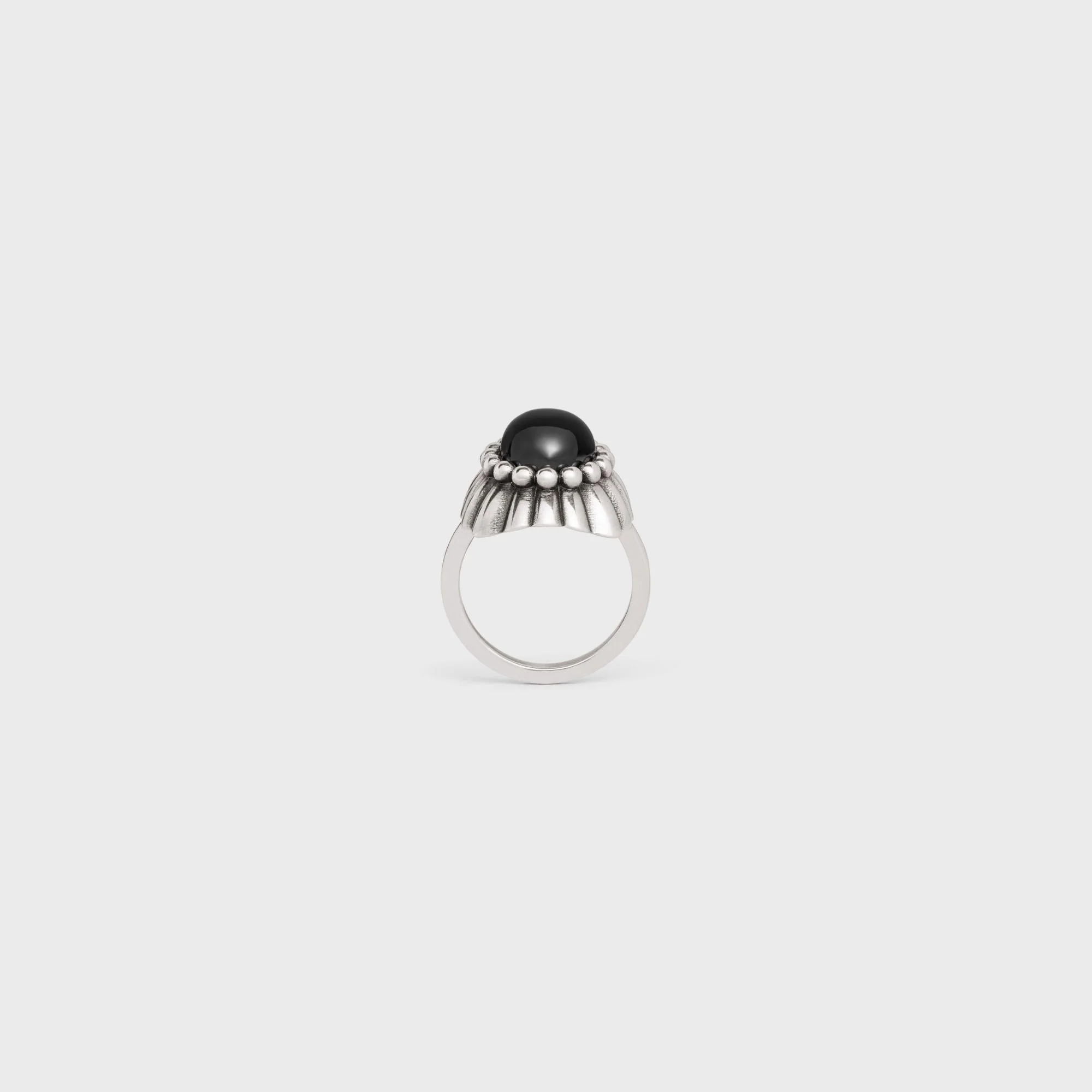 Celine Folk Onyx Ring - Vintage Silver/Onyx
