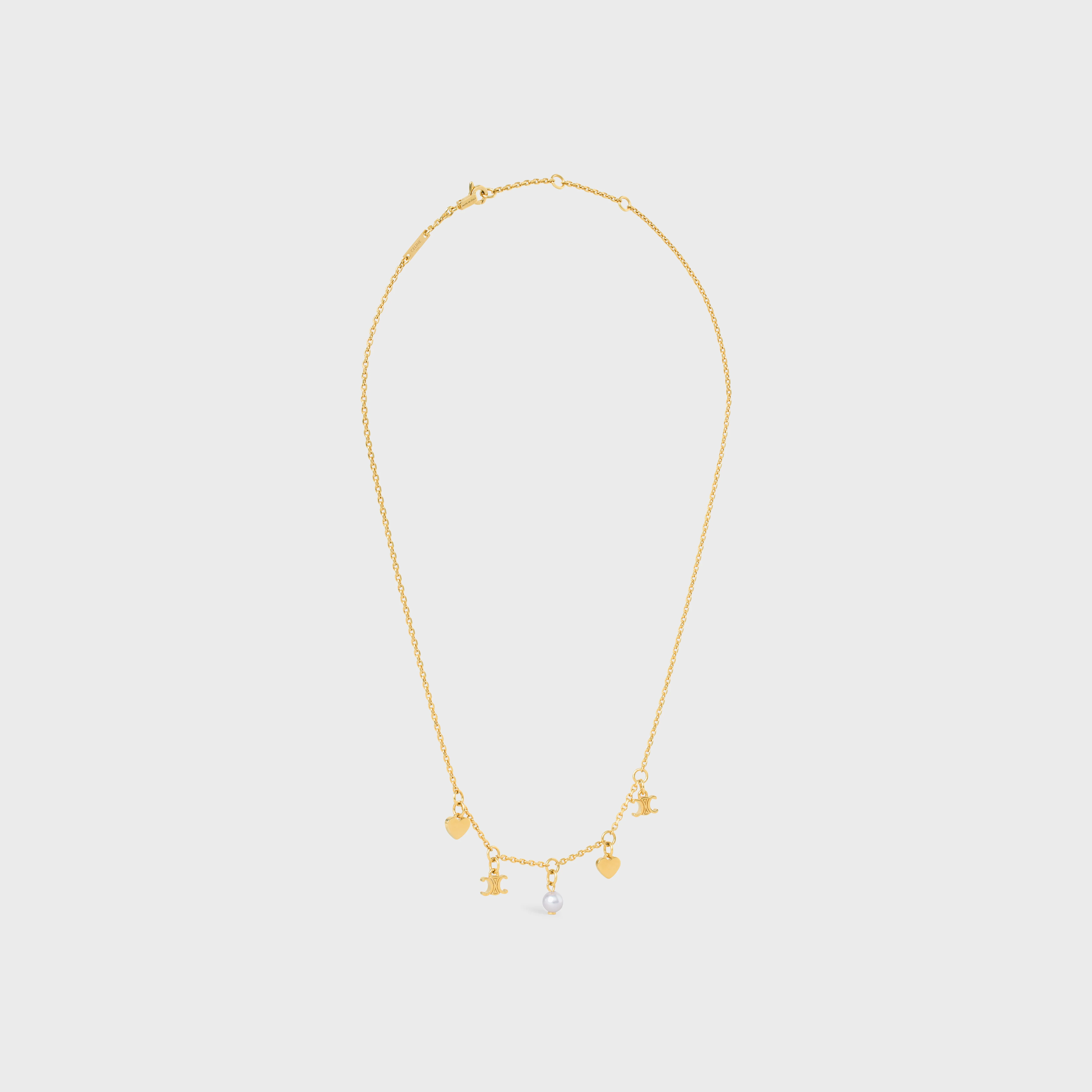 Heart Celine Charms Necklace - Gold/Ivory - Image 2