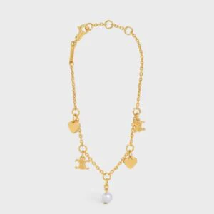 Heart Celine Charm Bracelet - Gold/Ivory