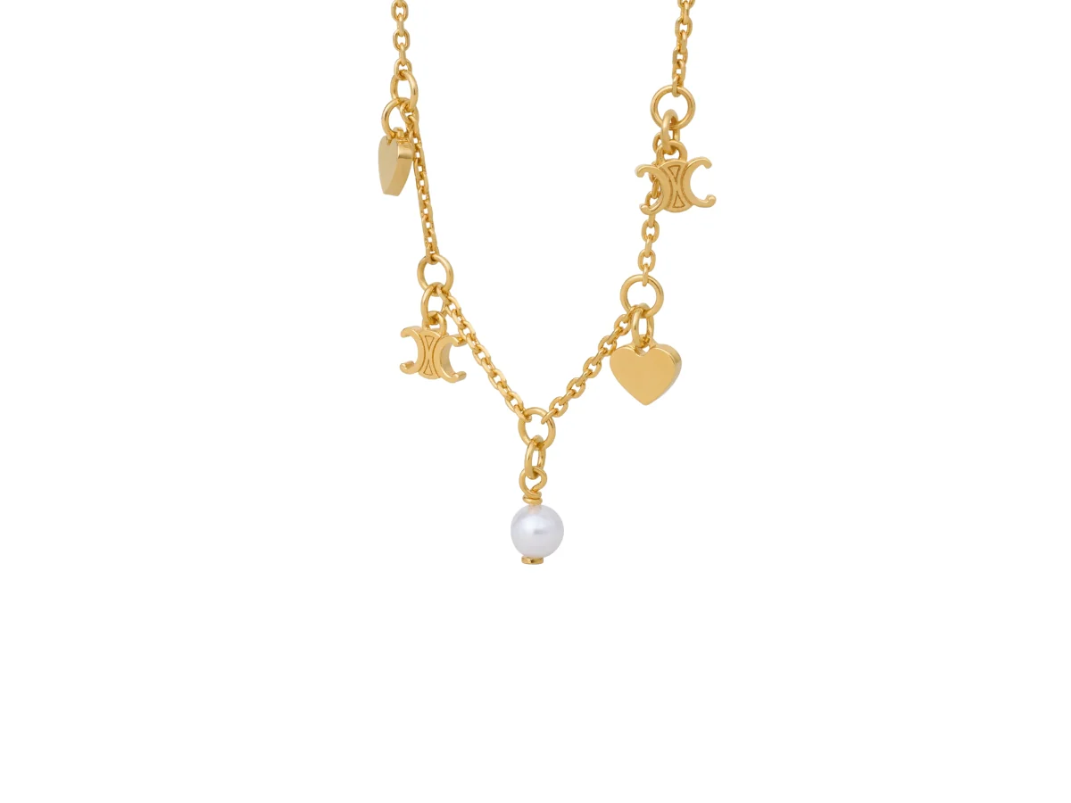 Heart Celine Charm Bracelet - Gold/Ivory - Image 2