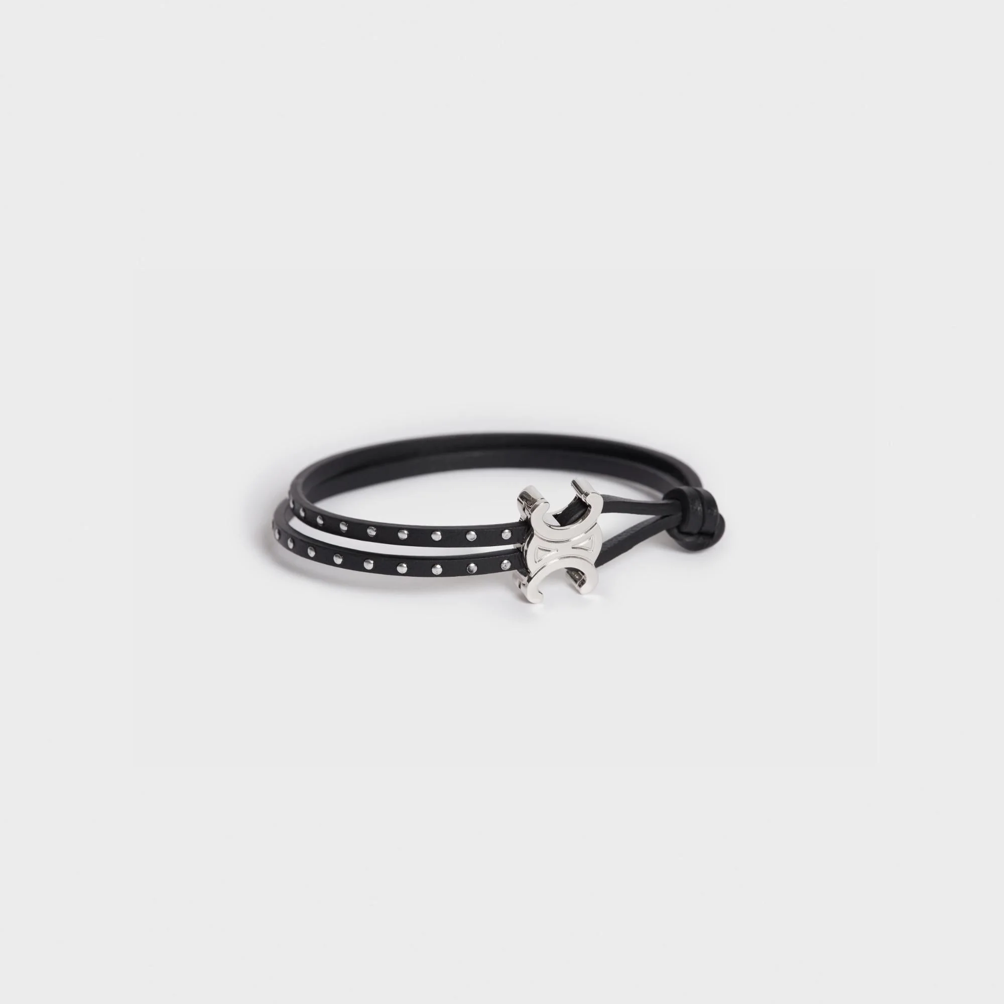 Triumph Stud Clasp Bracelet - Black/Silver