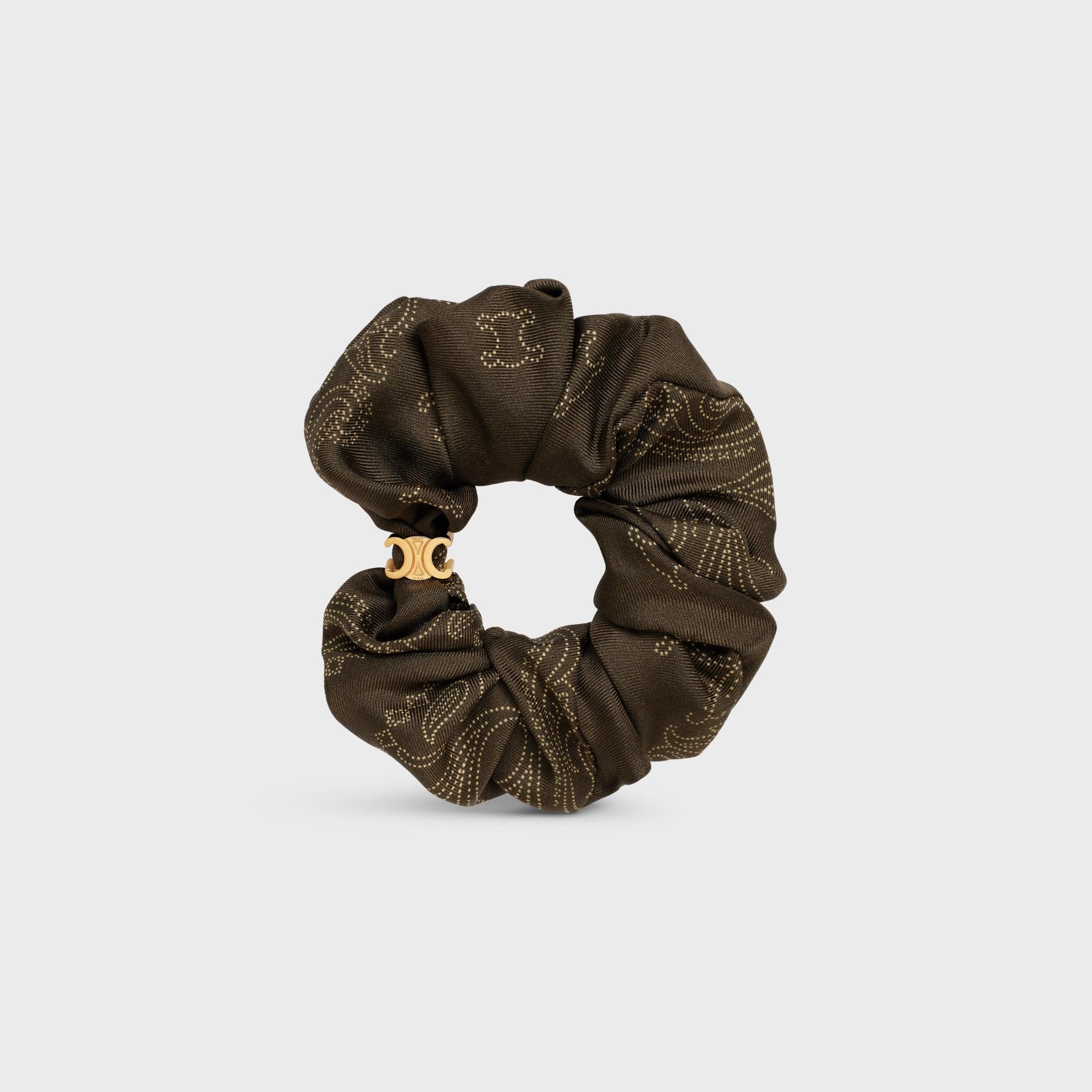 Scrunchy Bandana - Khaki/Gold