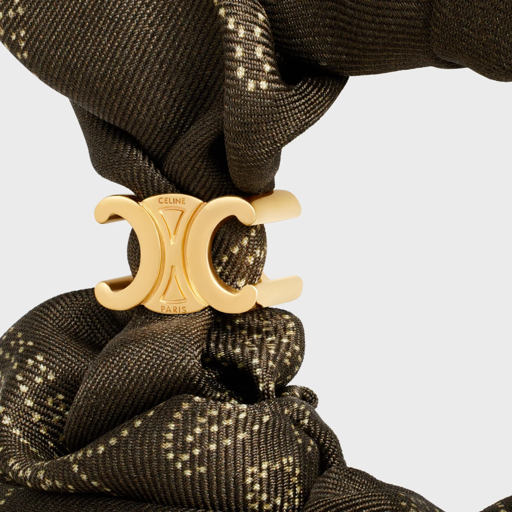 Scrunchy Bandana - Khaki/Gold - Image 2