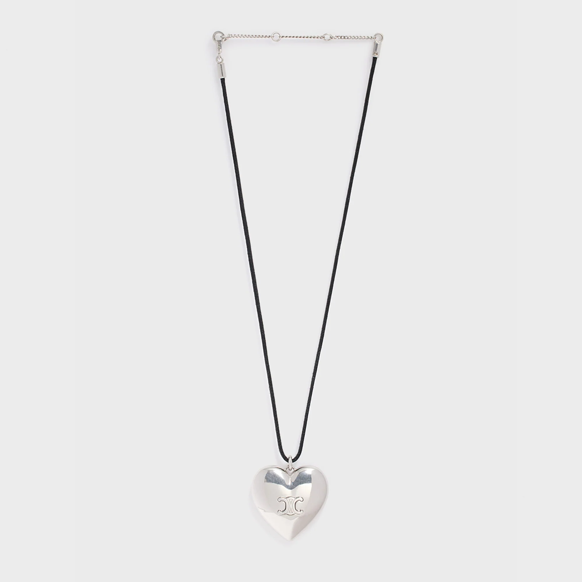 Celine Coeur Triomphe Necklace - Silver/Black - Image 2