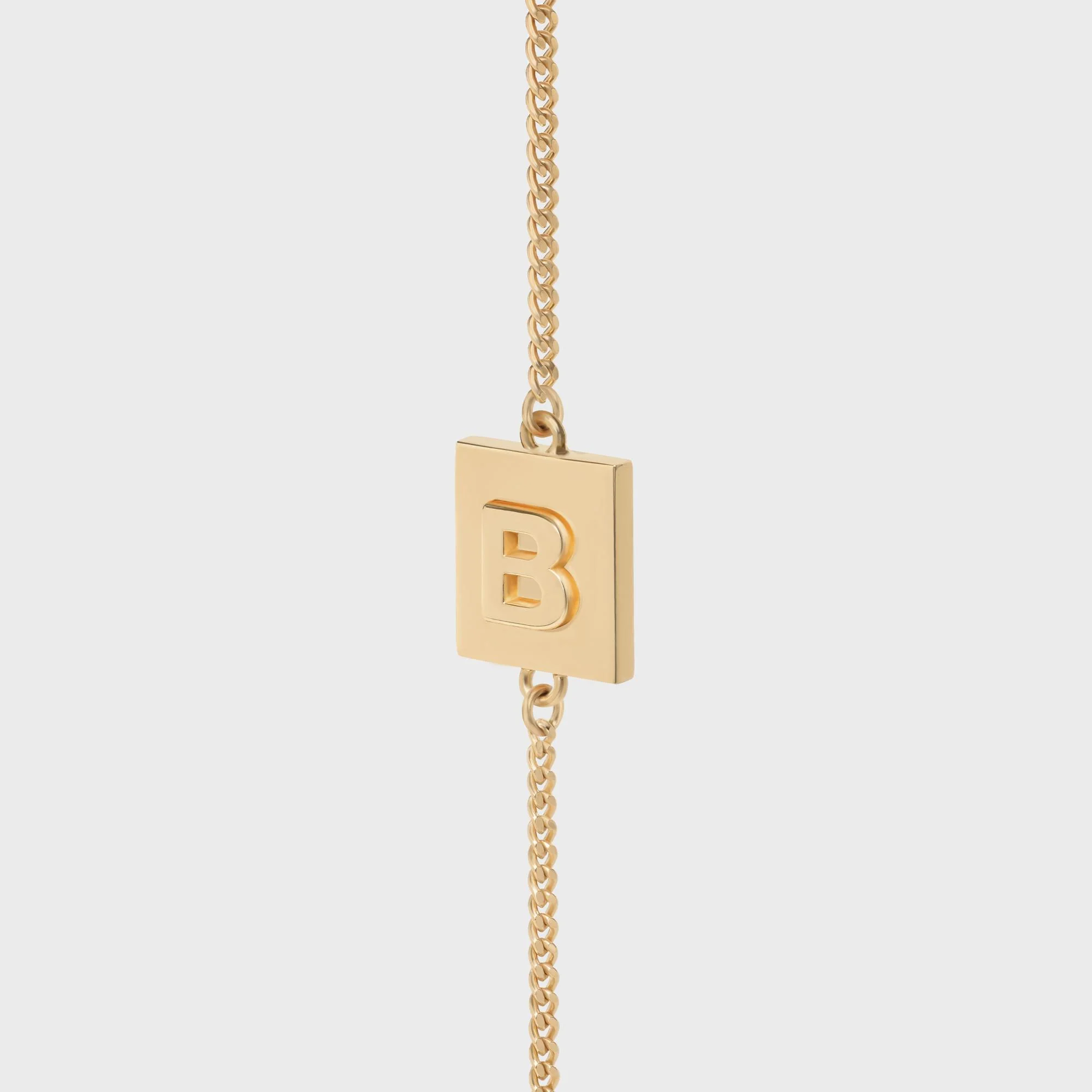 Alphabet B Bracelet - Gold - Image 3