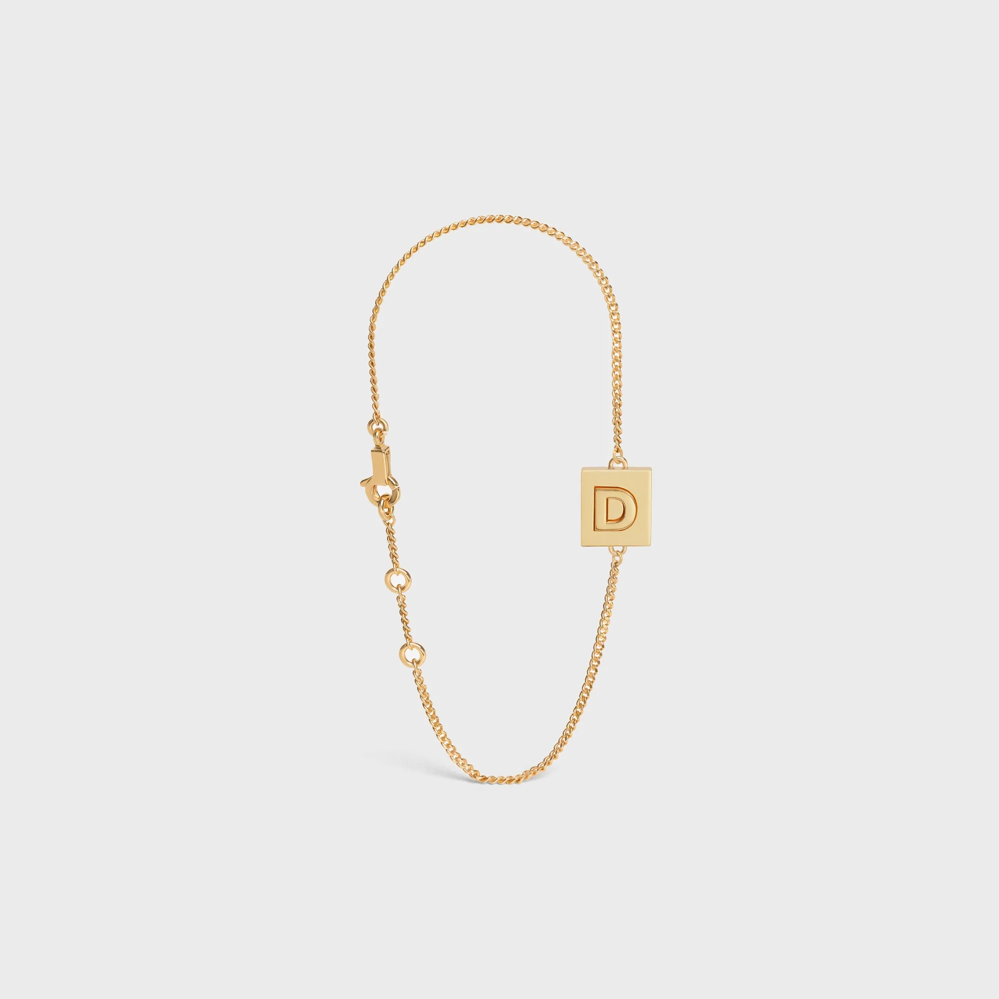 Alphabet D Bracelet - Gold - Image 2